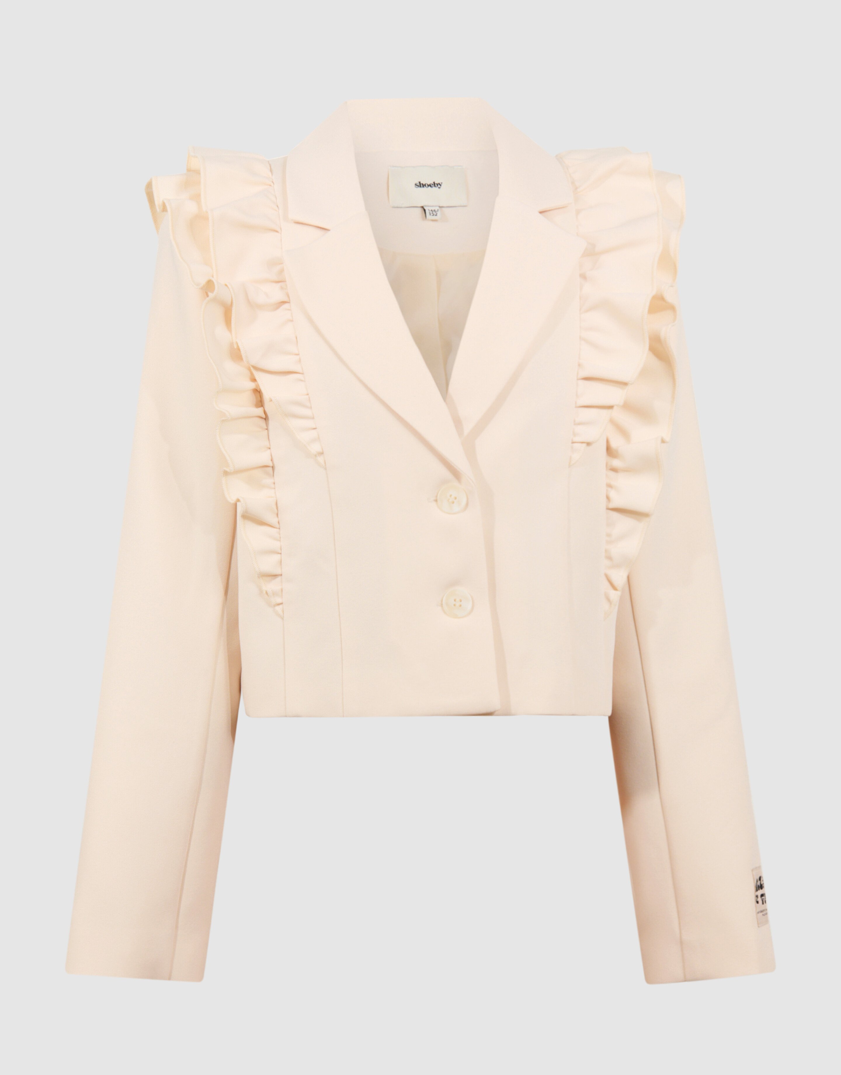 Cropped Ruffle Blazer Lichtgeel SHOEBY GIRLS