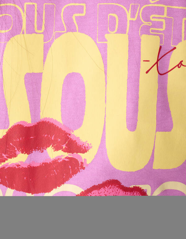 Bisous Amour Artwork T-shirt Paars SHOEBY GIRLS