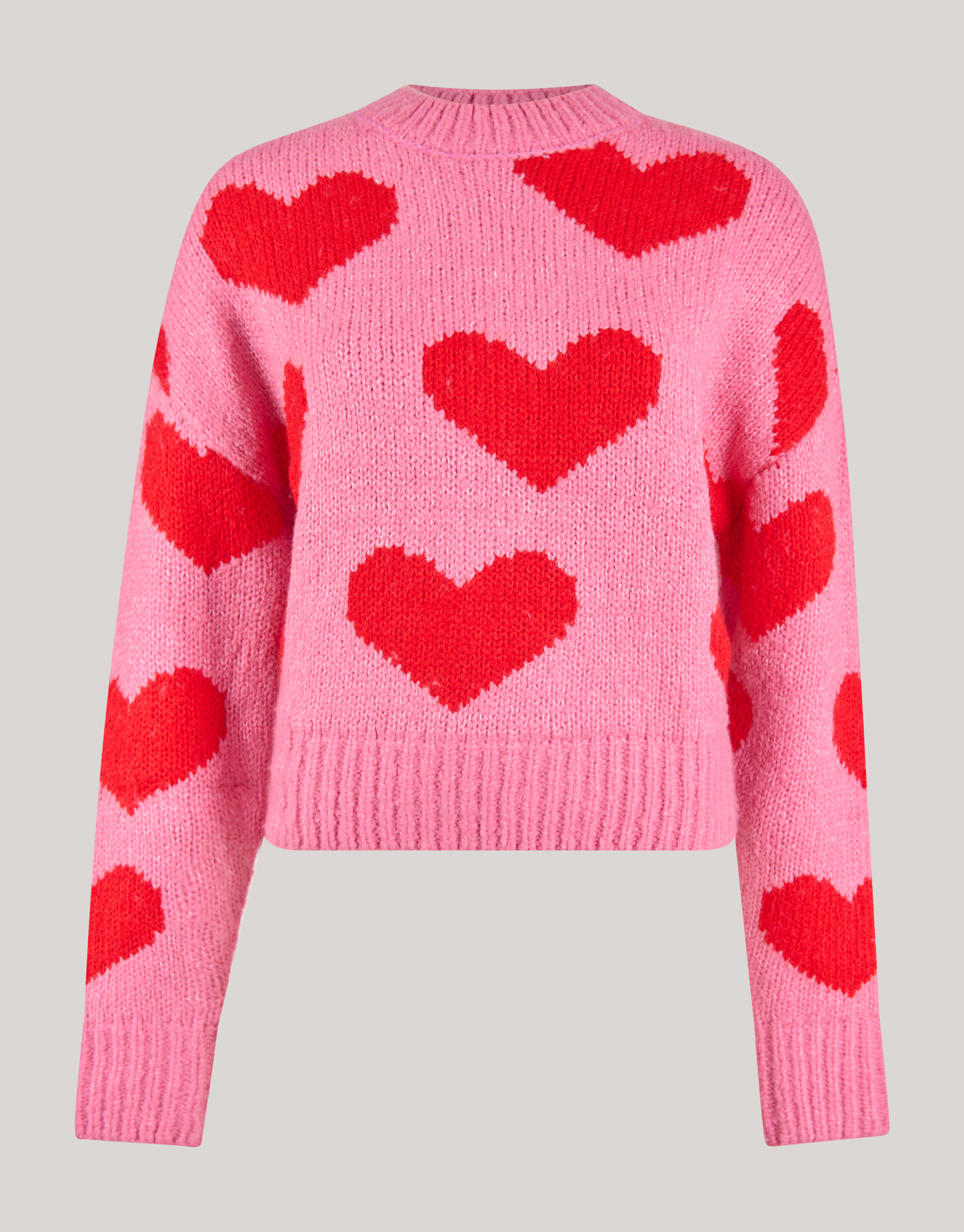 Heart Printed Gebreide Trui Roze SHOEBY WOMEN