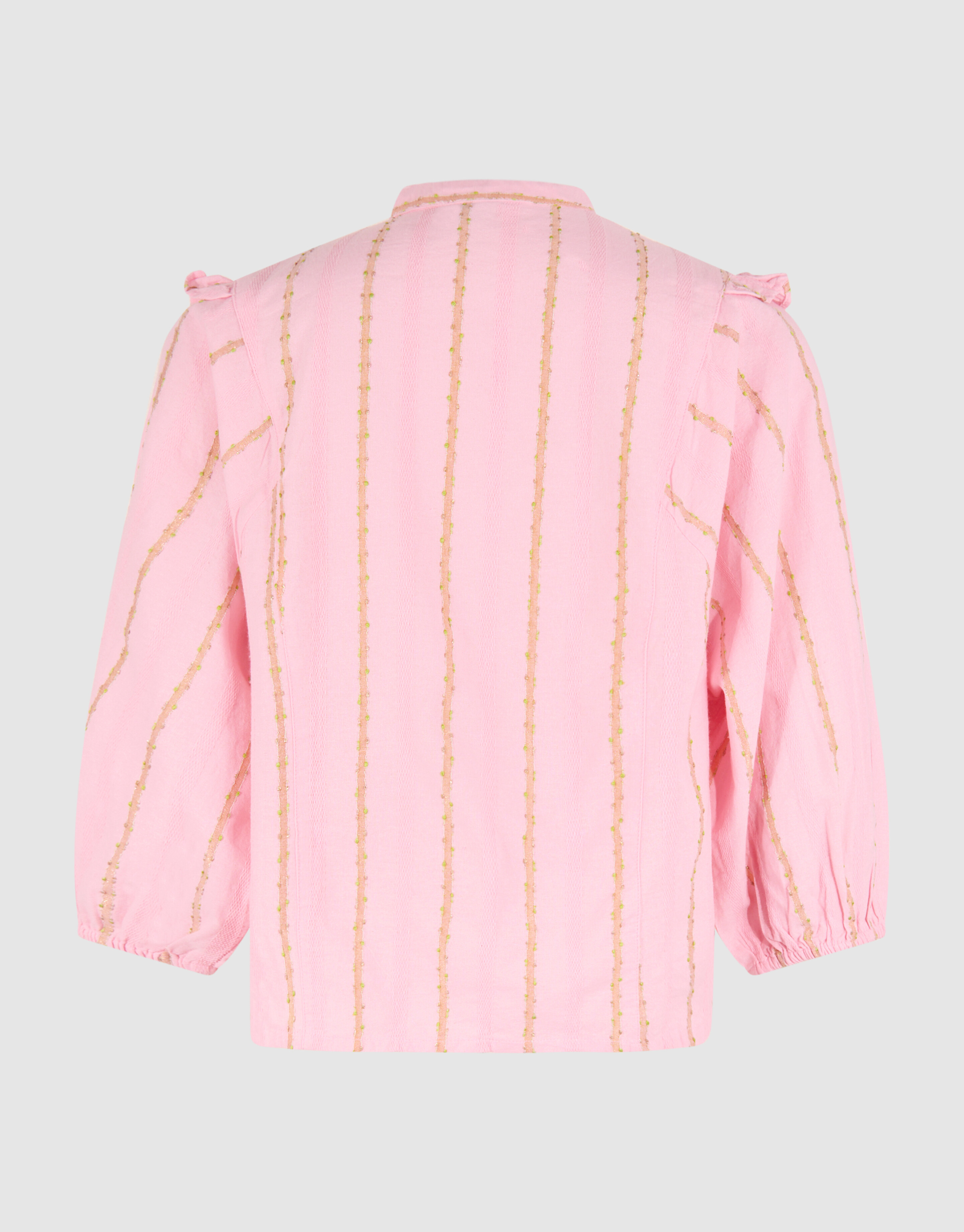 Jacquard Ruffle Blouse Roze SHOEBY WOMEN