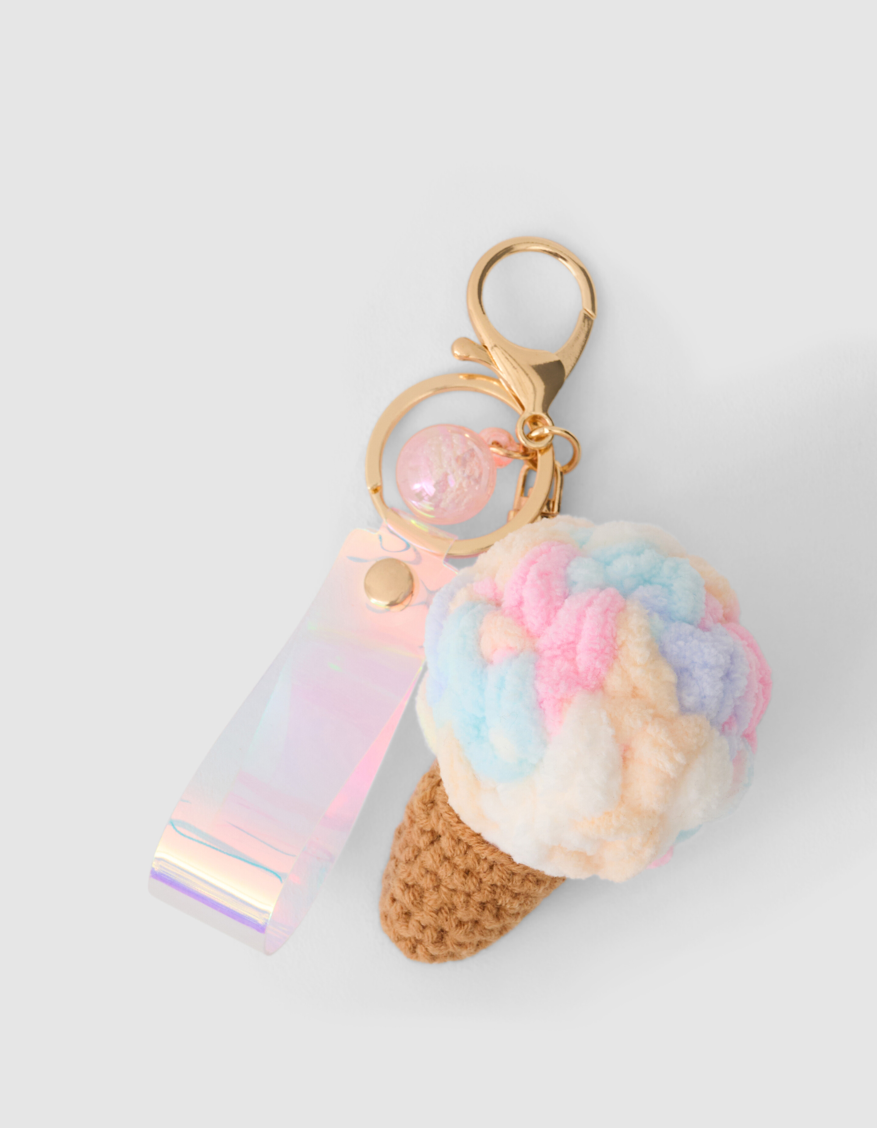 Crochet Icecream Sleutelhanger Lichtroze SHOEBY ACCESSOIRES