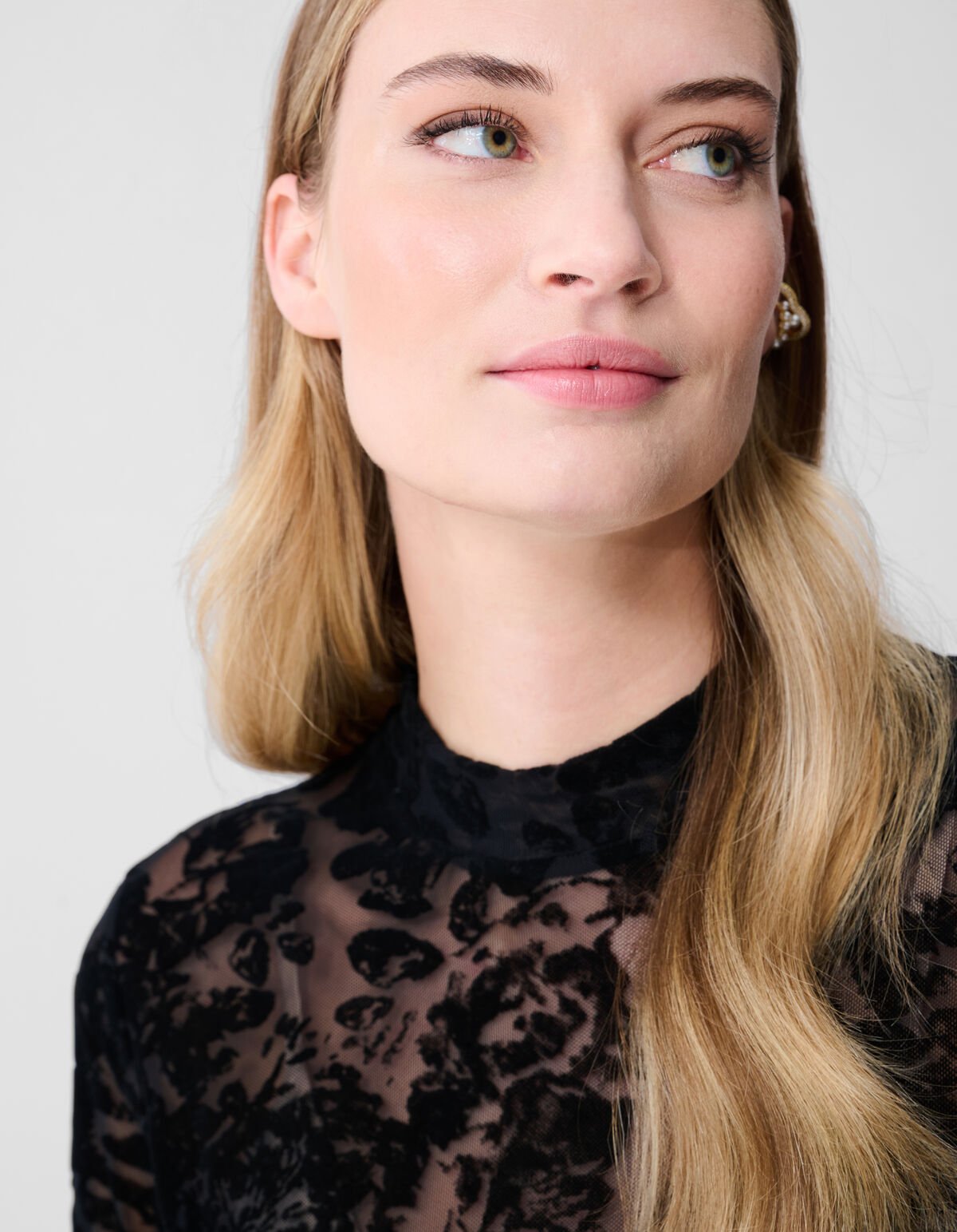 Roses Mesh Top Zwart SHOEBY WOMEN