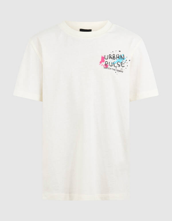 Urban Artwork T-shirt Gebroken Wit SHOEBY BOYS