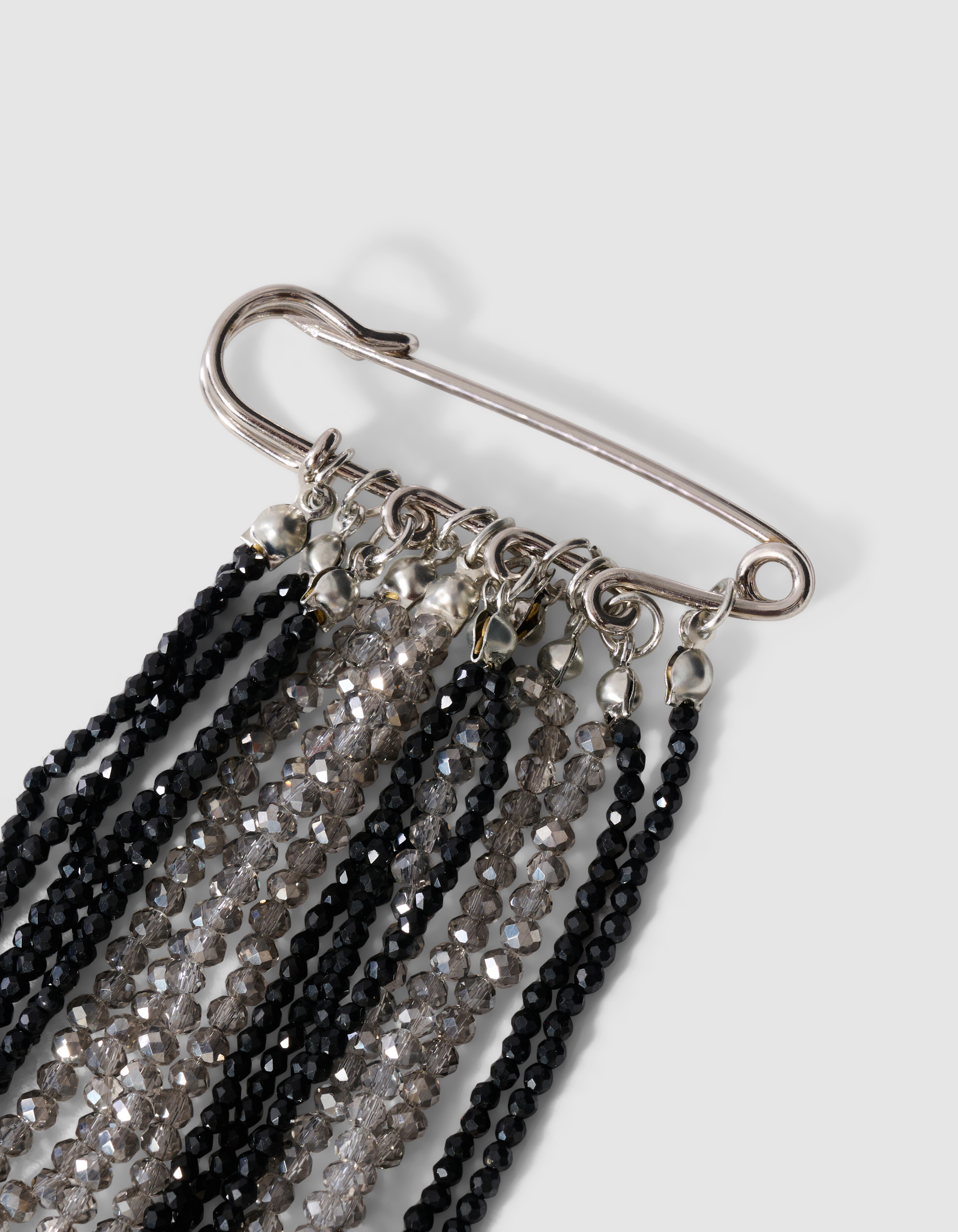 Strass Beaded Broche Zilver/Zwart SHOEBY ACCESSOIRES