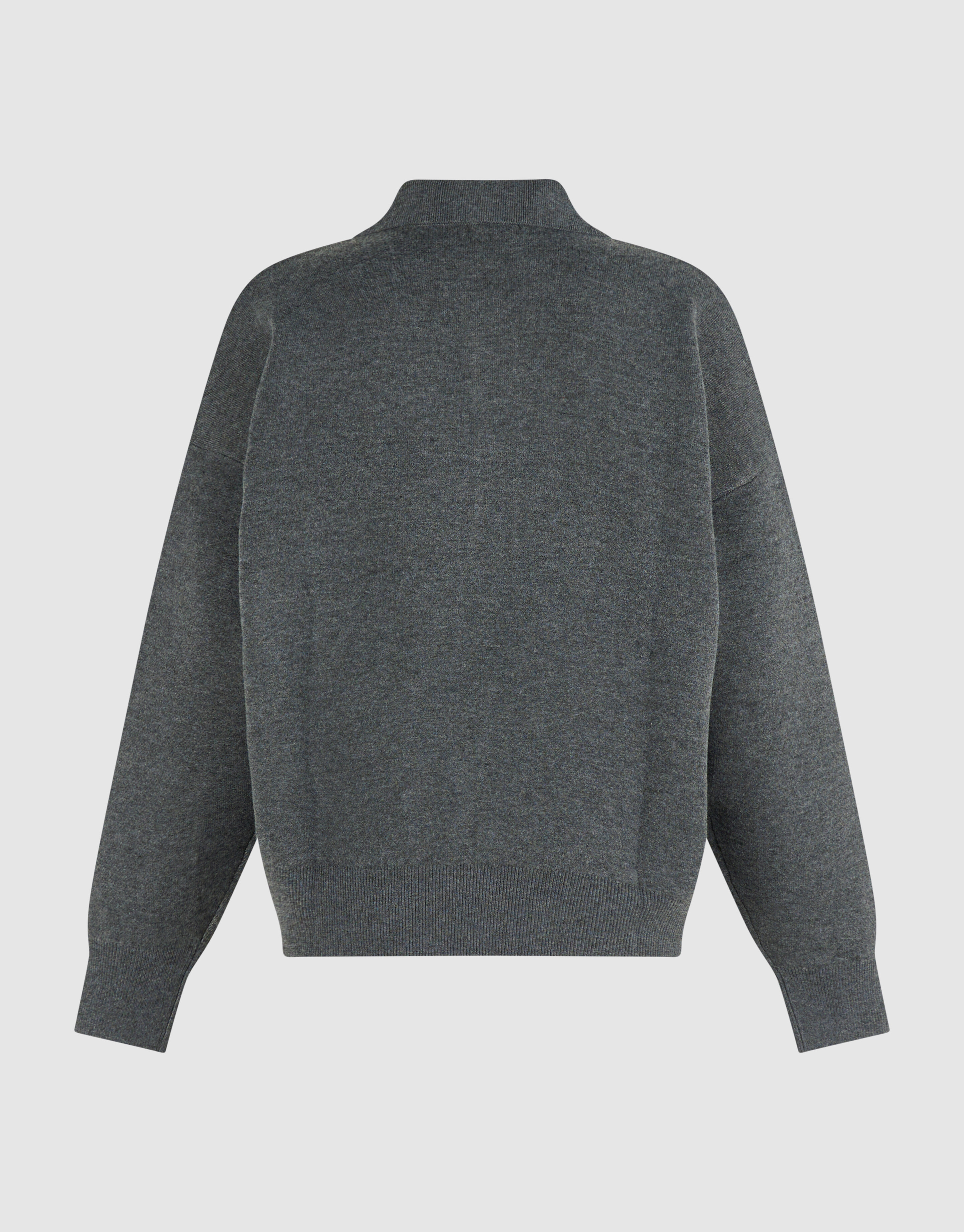 Oversized Gebreide Polo Trui Donkergrijs SHOEBY WOMEN