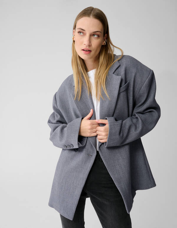 Oversized Shoulder Blazer Grijs By Lonneke SHOEBY WOMEN