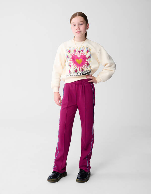 Glitter Stripe Wide Leg Broek Roze SHOEBY GIRLS