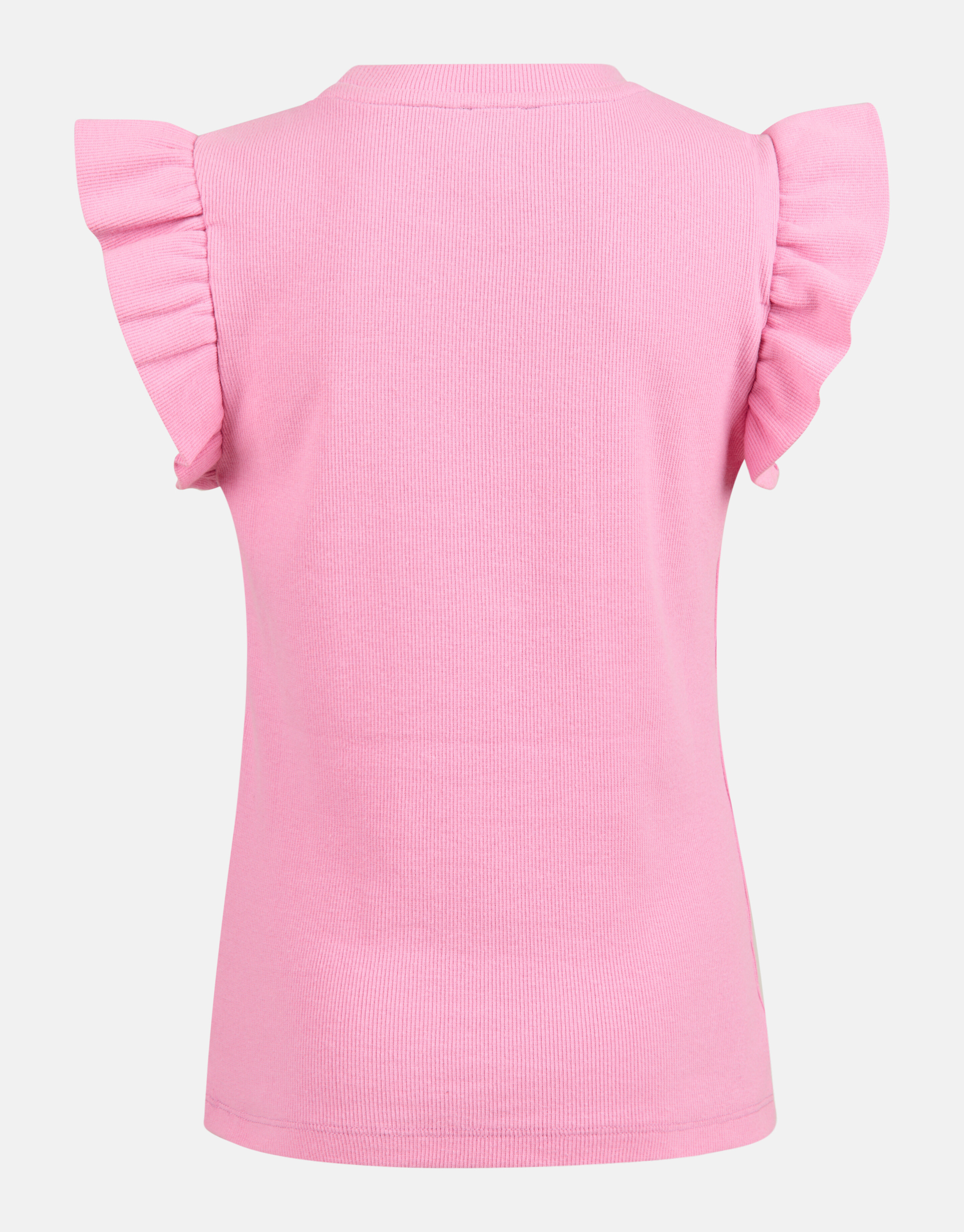 Ruffle Rib Top Roze SHOEBY GIRLS