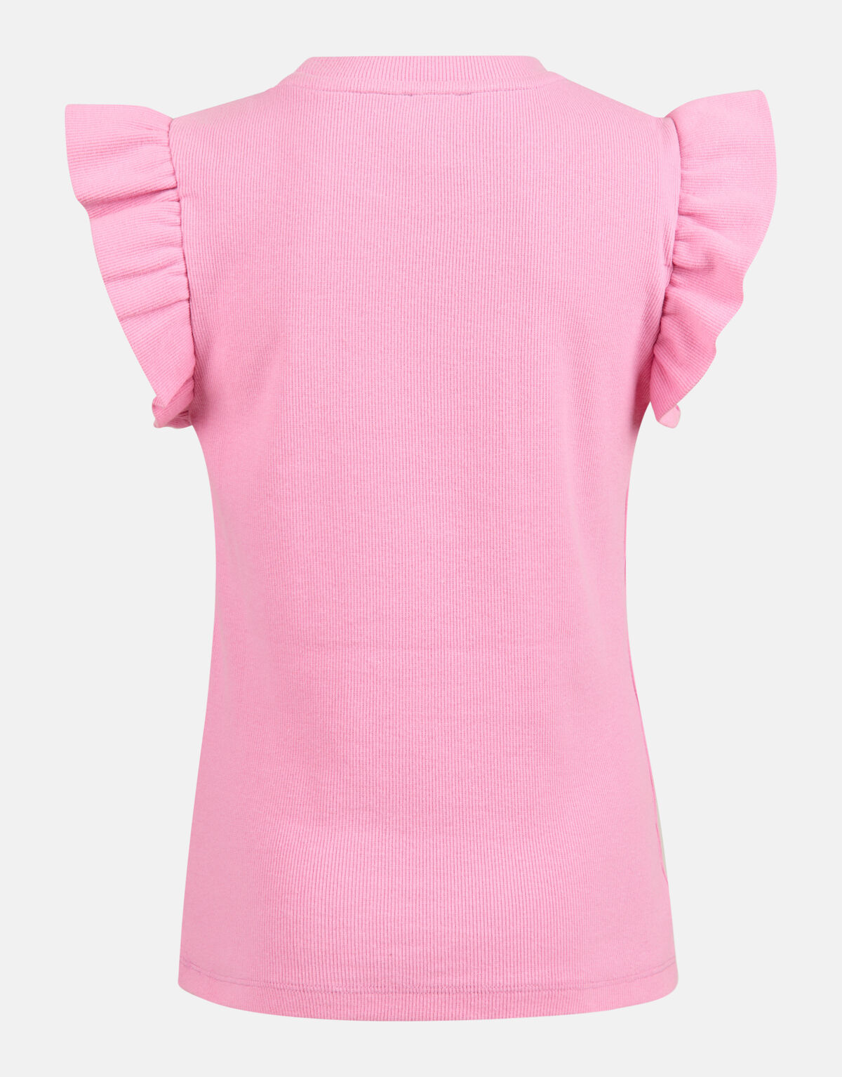 Ruffle Rib Top Roze SHOEBY GIRLS