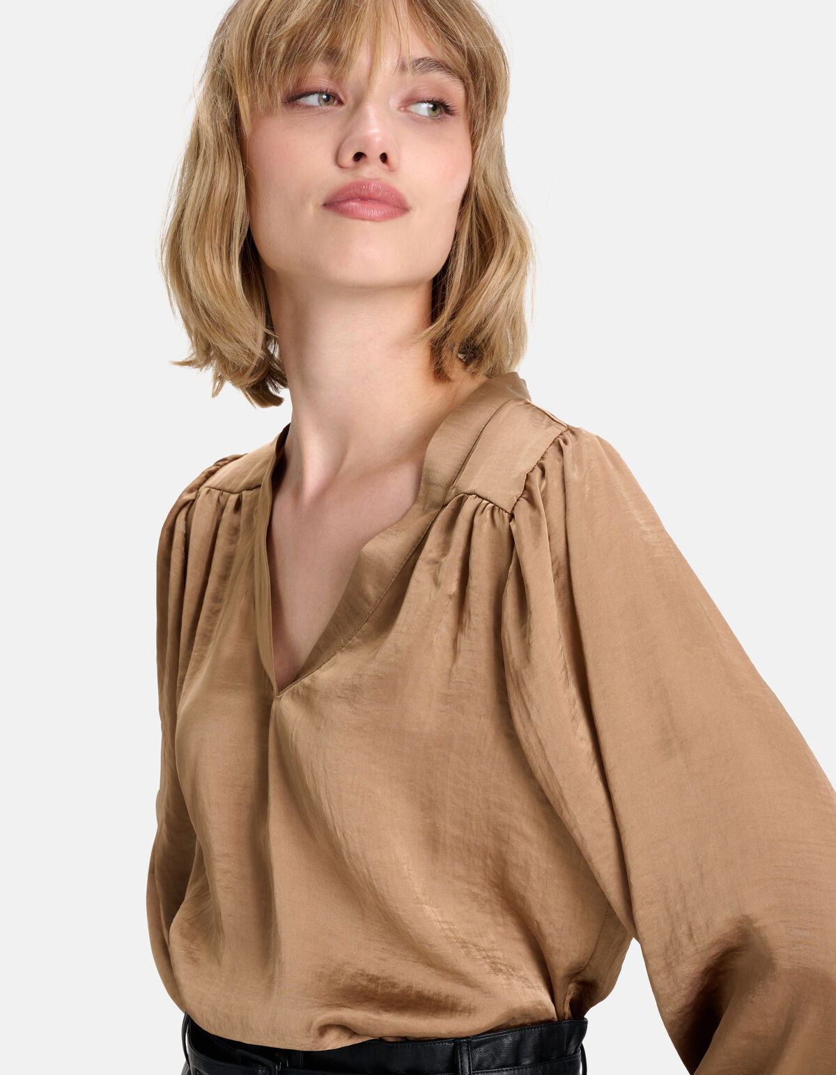Satijnen Blouse Bruin SHOEBY WOMEN