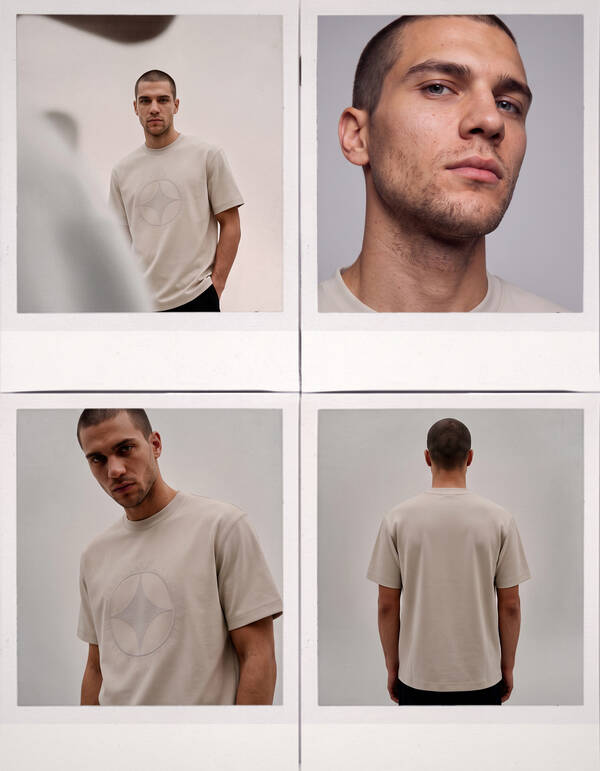 Cross Stitch T-shirt Zand SHOEBY MEN
