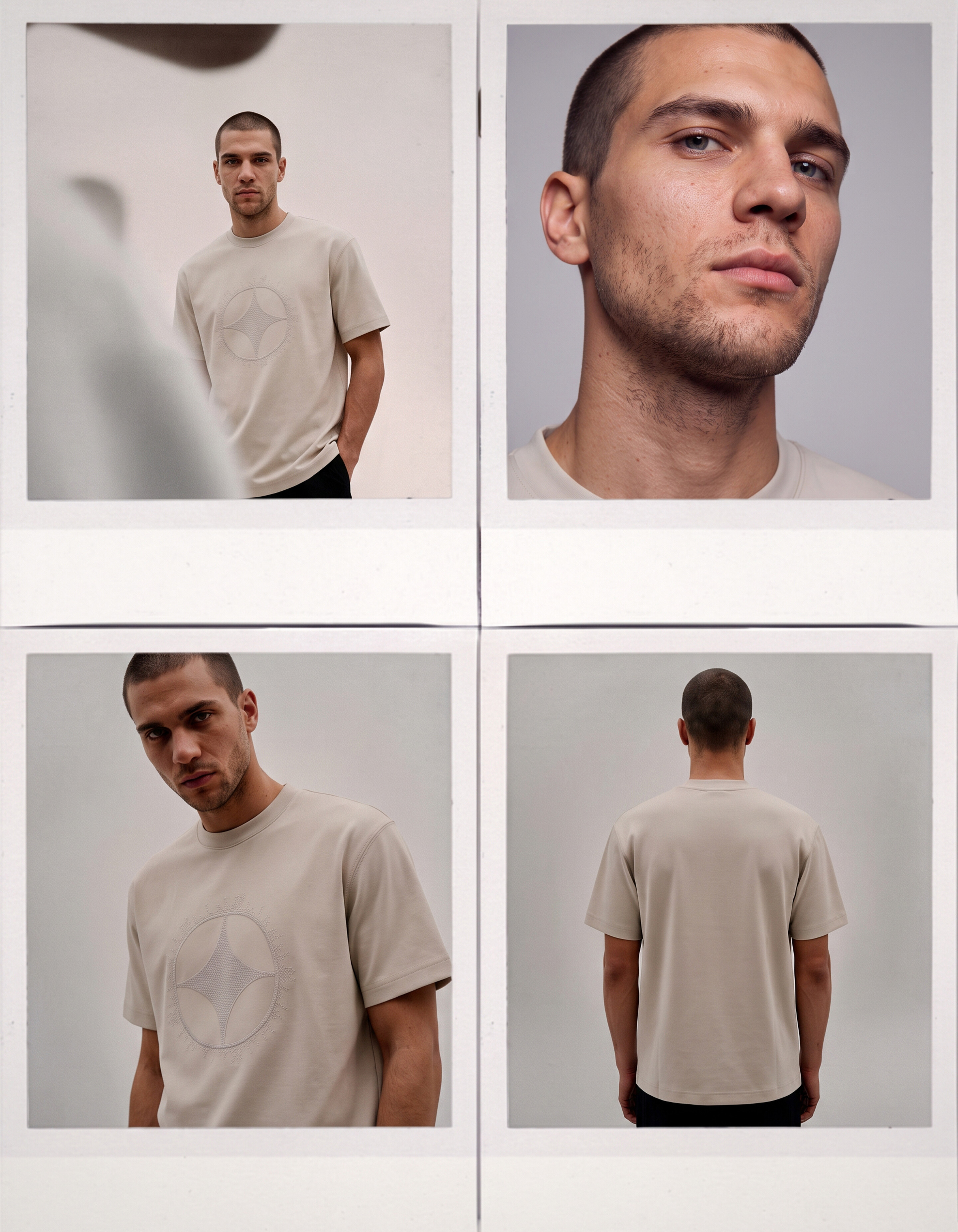 Cross Stitch T-shirt Zand SHOEBY MEN