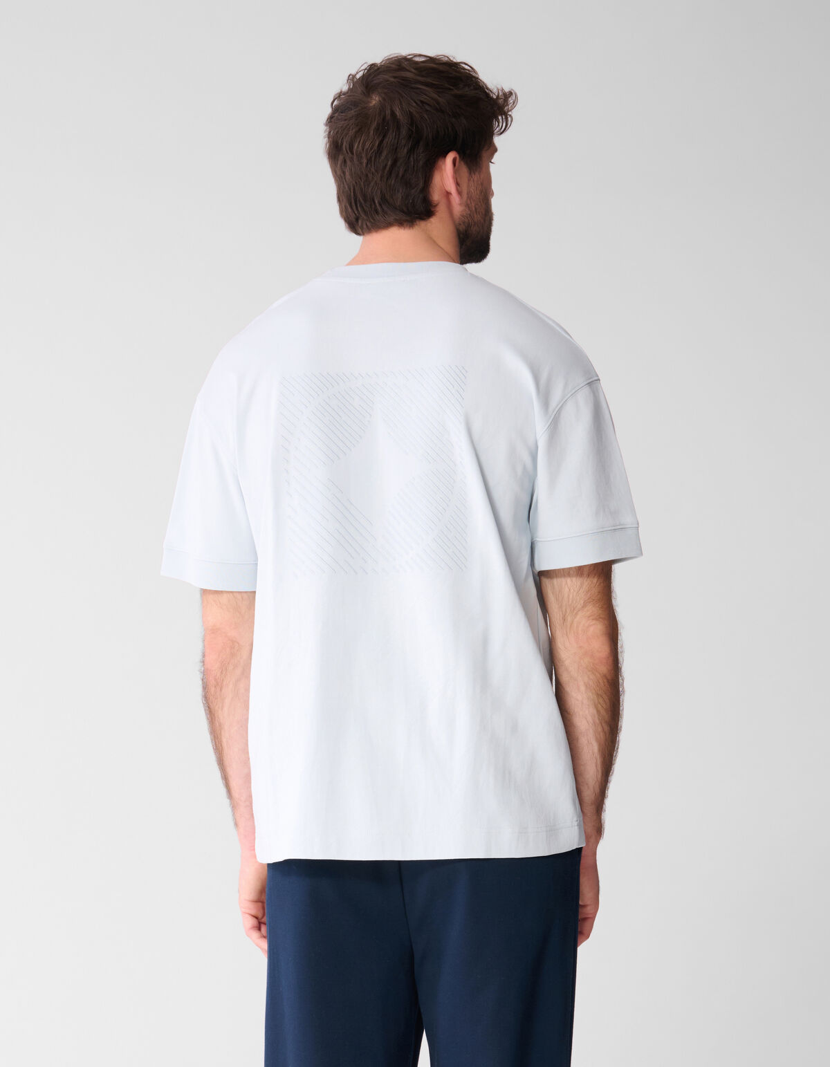 Cuffed Logo T-shirt Lichtblauw SHOEBY MEN