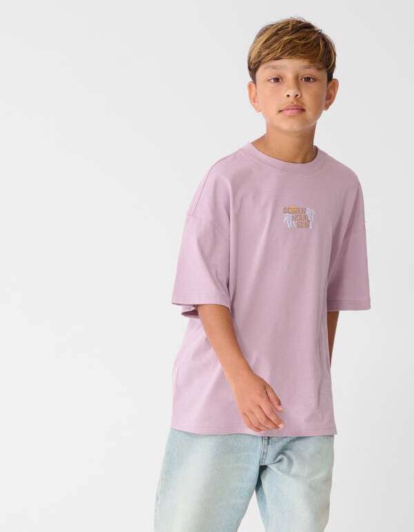Golden Hour Artwork T-shirt Lichtpaars SHOEBY BOYS