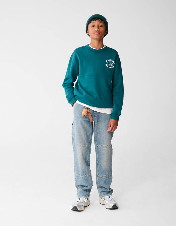 Game On Artwork Sweater Donkergroen SHOEBY BOYS