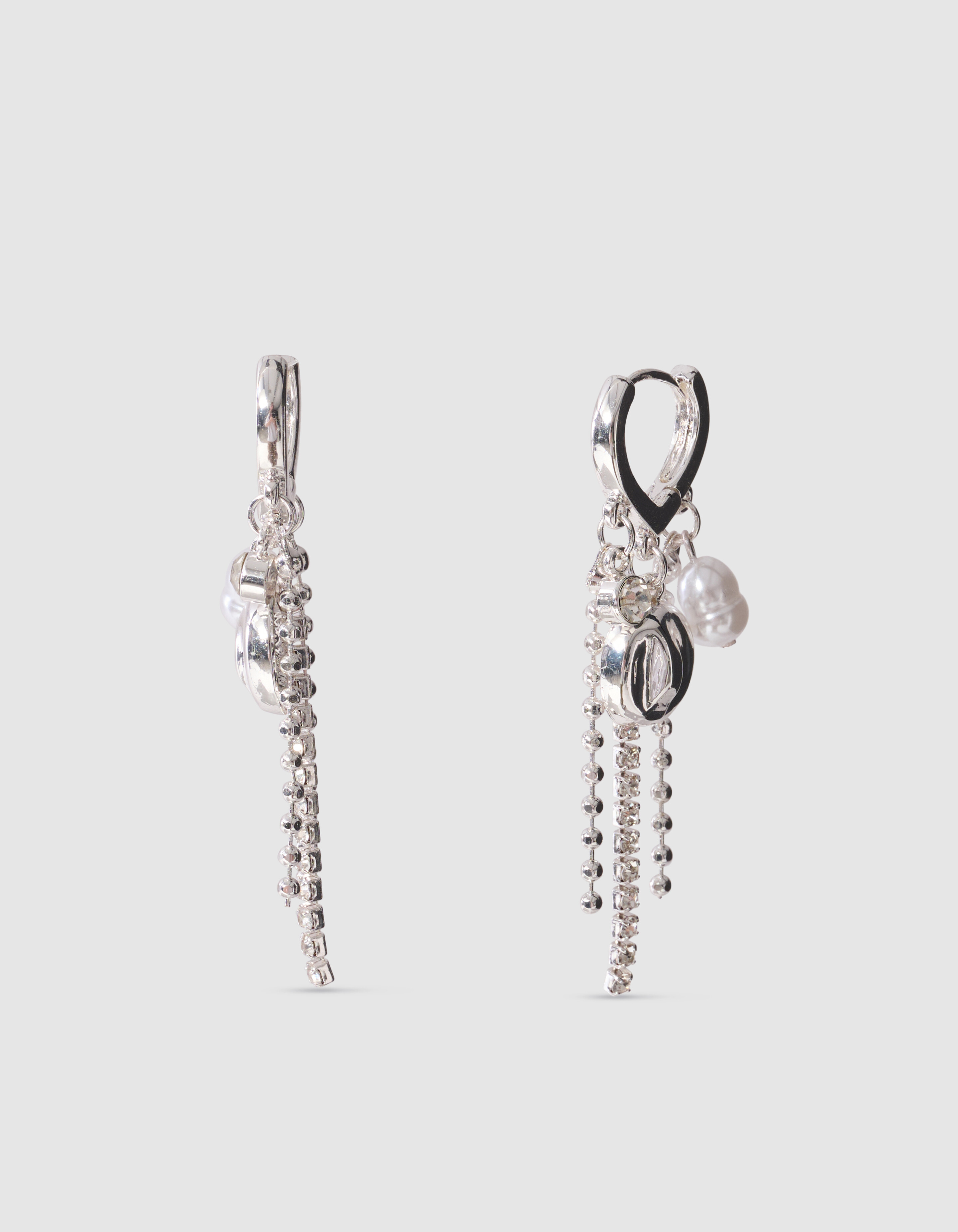 Strass Charm Oorbellen Zilver SHOEBY ACCESSOIRES
