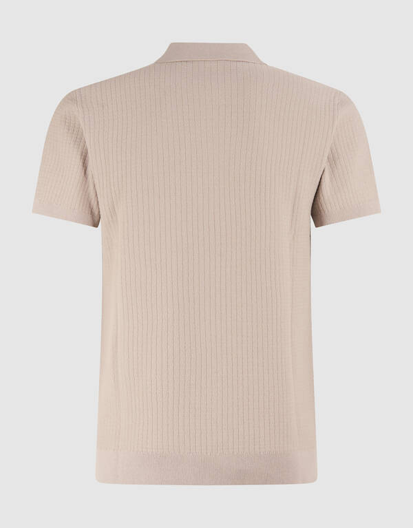 Gebreide Zipper Polo Lichtbruin SHOEBY MEN