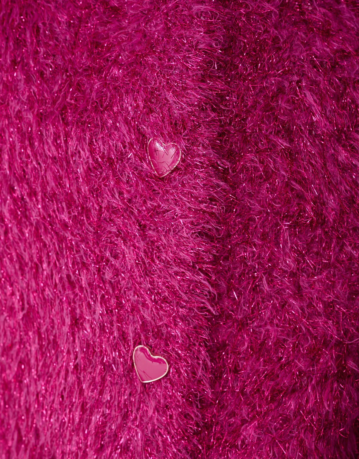 Fluffy Glitter Vest Donkerroze SHOEBY GIRLS