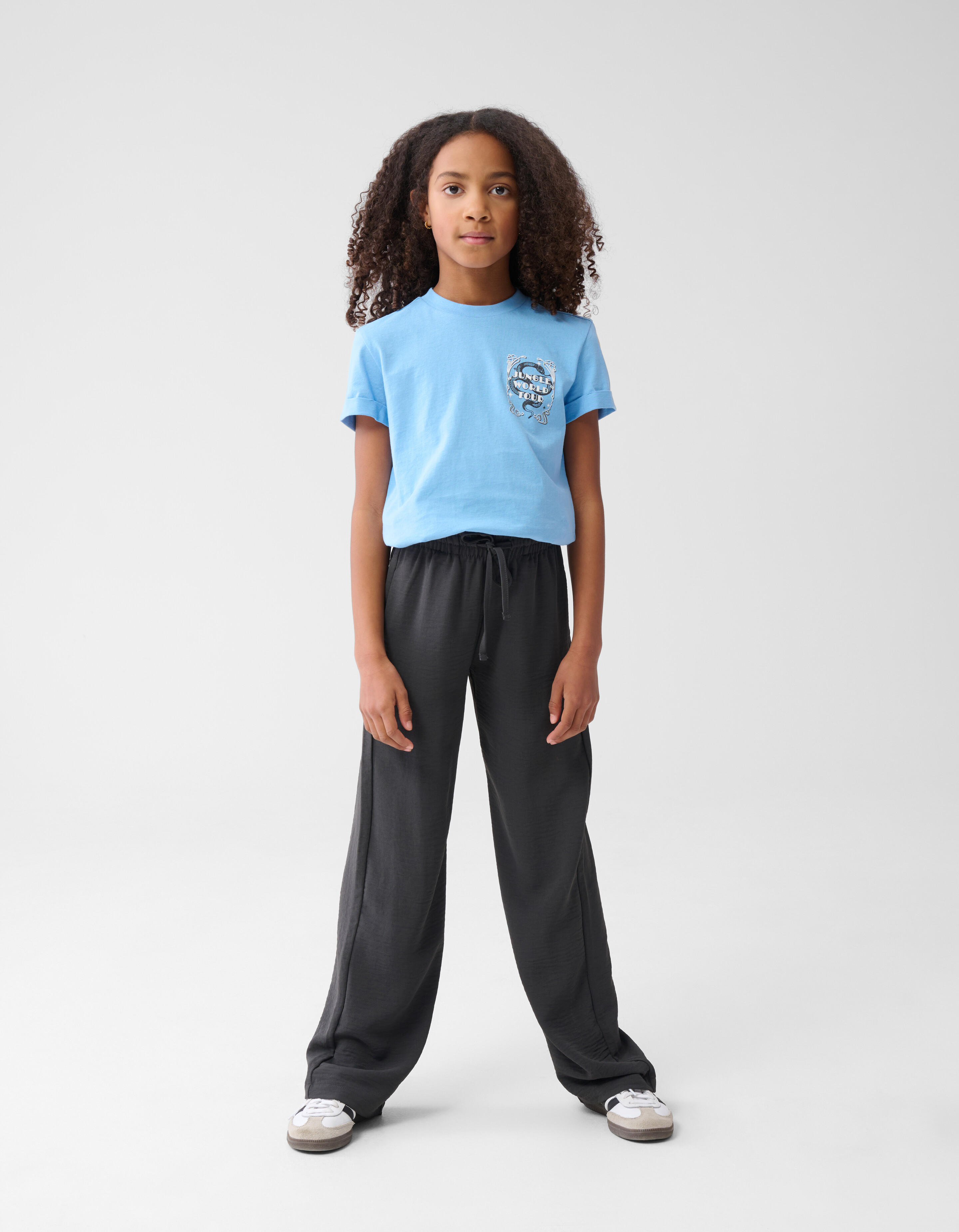 Twist Wide Leg Broek Donkergrijs SHOEBY GIRLS