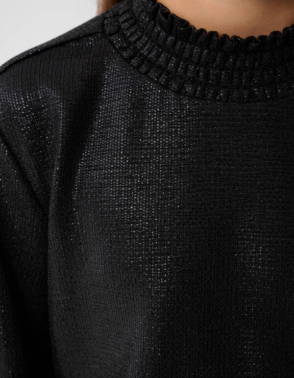 Metallic Longsleeve Top Zwart SHOEBY GIRLS