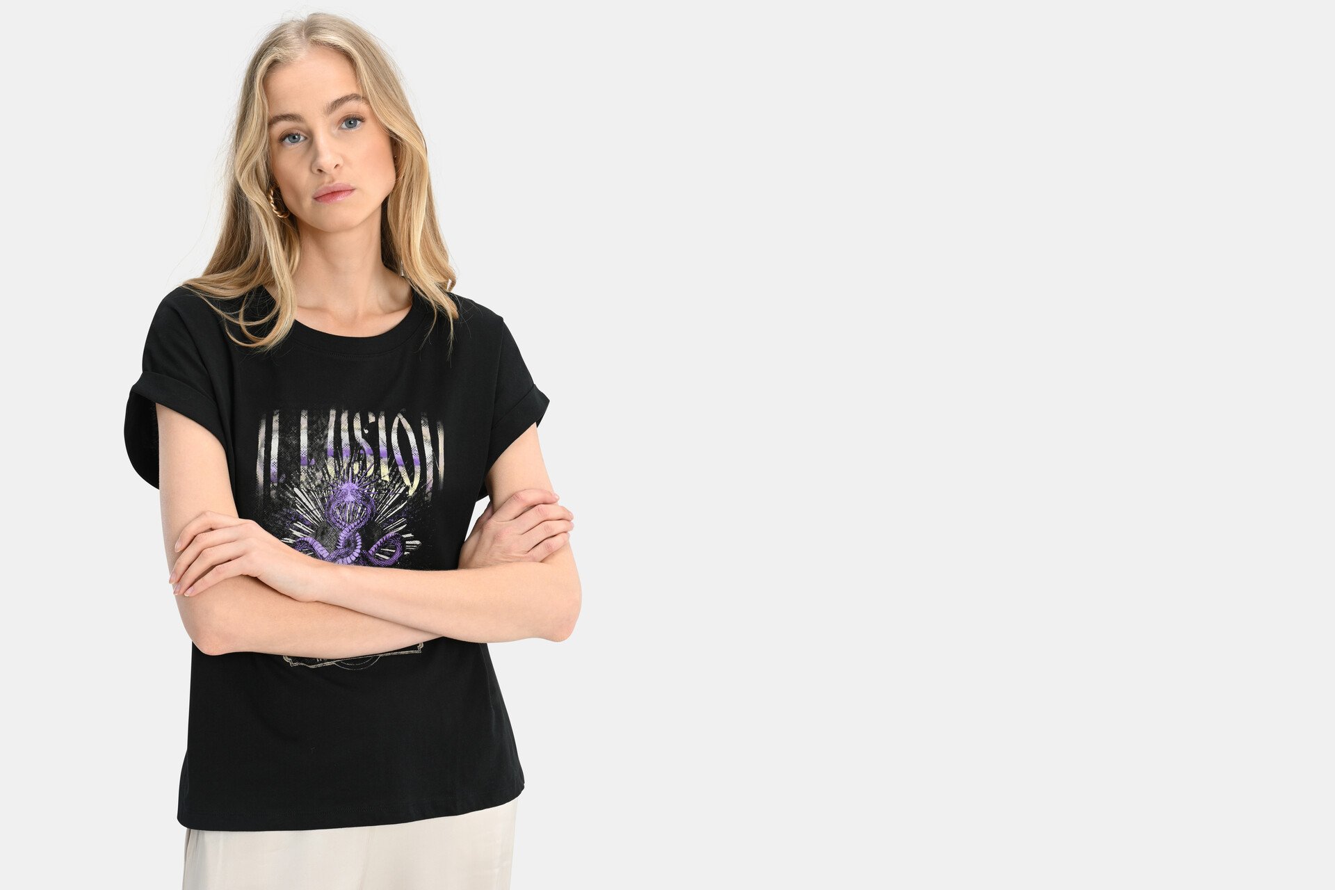 Illusion T-shirt Zwart SHOEBY WOMEN