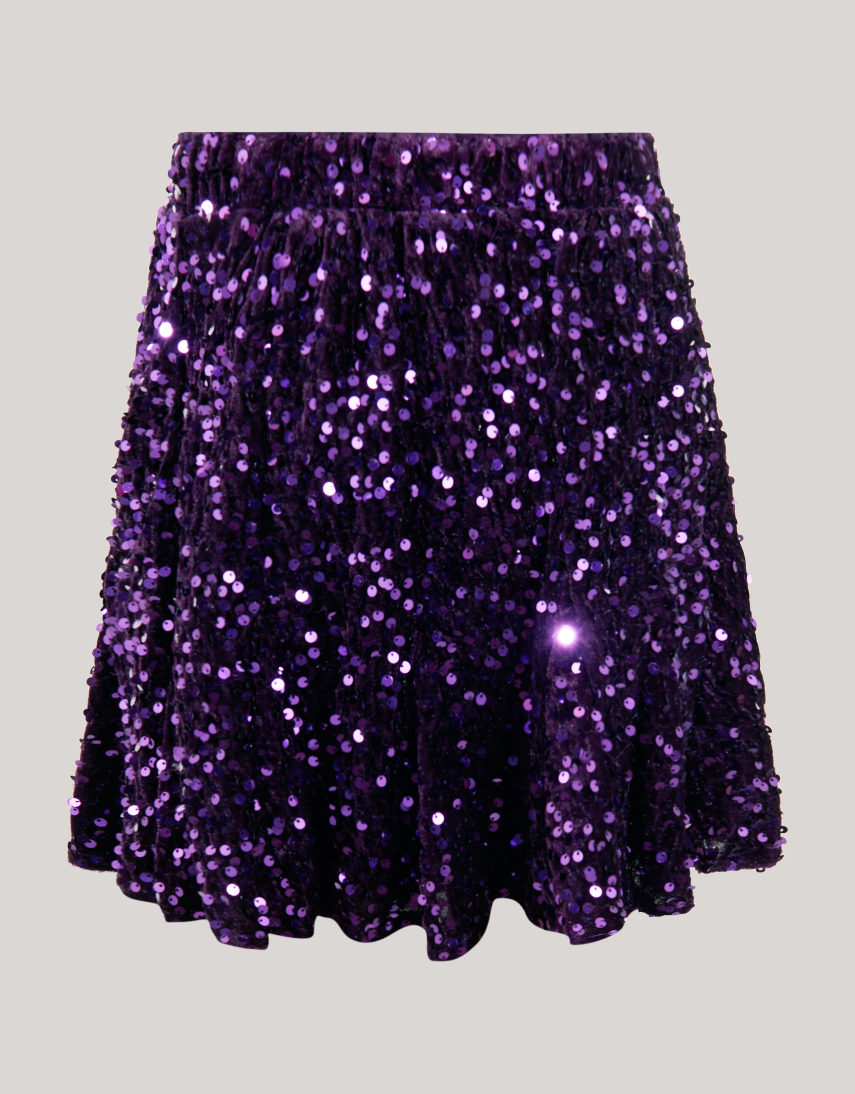Velvet Pailletten Mini Rok Paars SHOEBY GIRLS