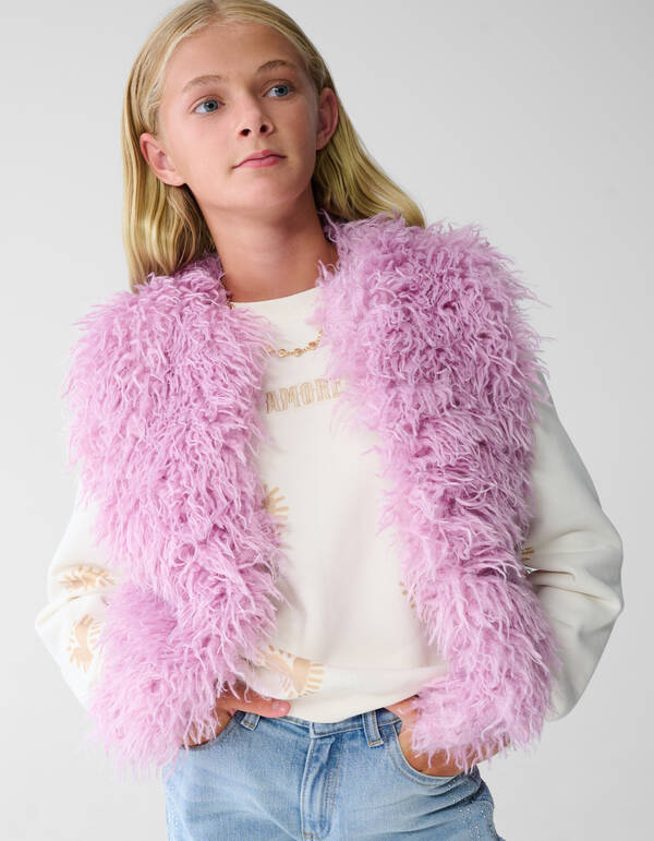 Fluffy Gilet Roze SHOEBY GIRLS