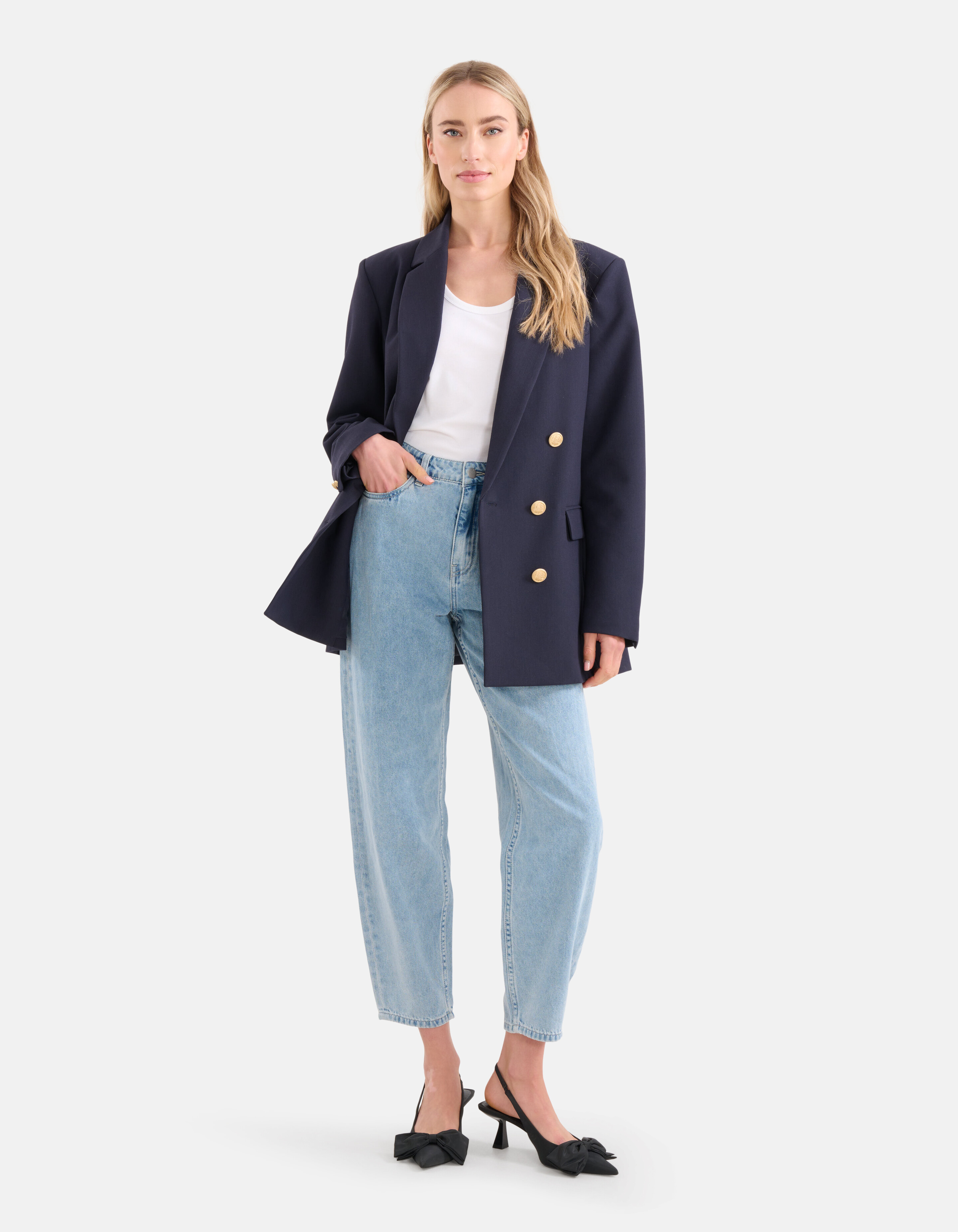 Relaxed Fit Blazer Donkerblauw By Lonneke SHOEBY WOMEN