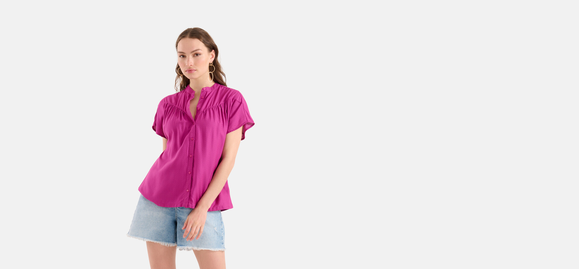 Relaxed Fit Top Donkerroze SHOEBY WOMEN