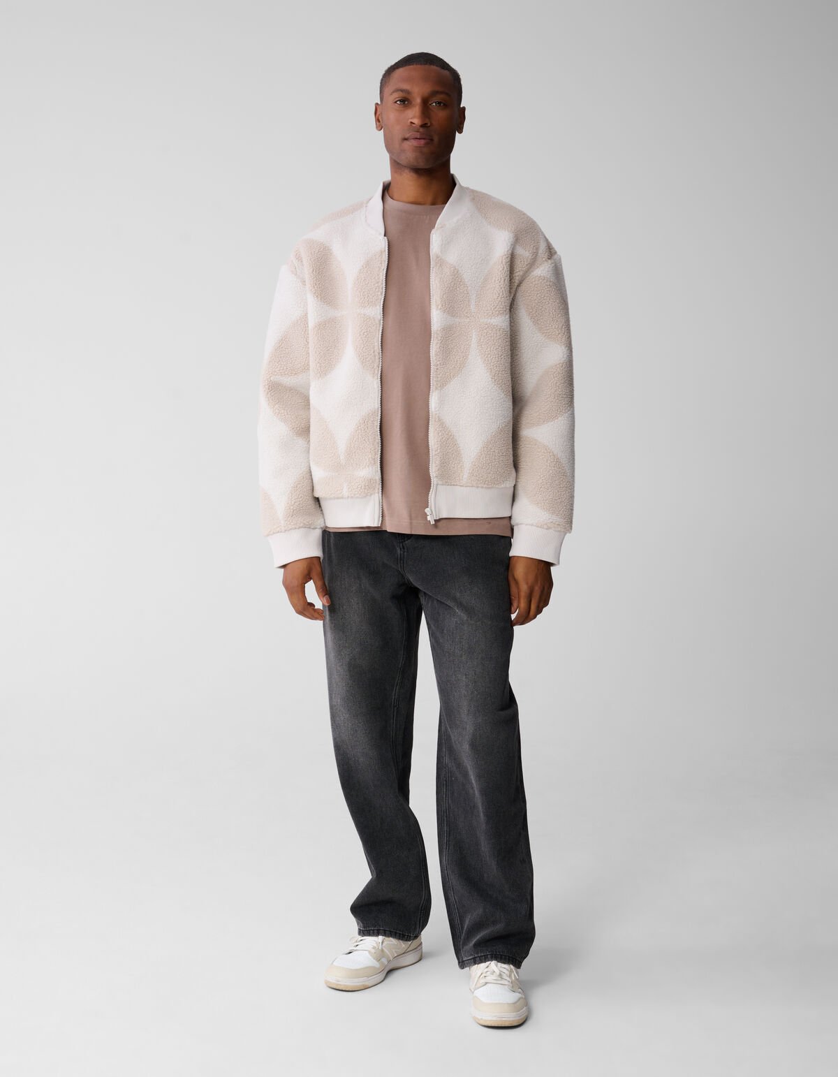 Teddy Logo Bomber Jas Gebroken Wit SHOEBY MEN