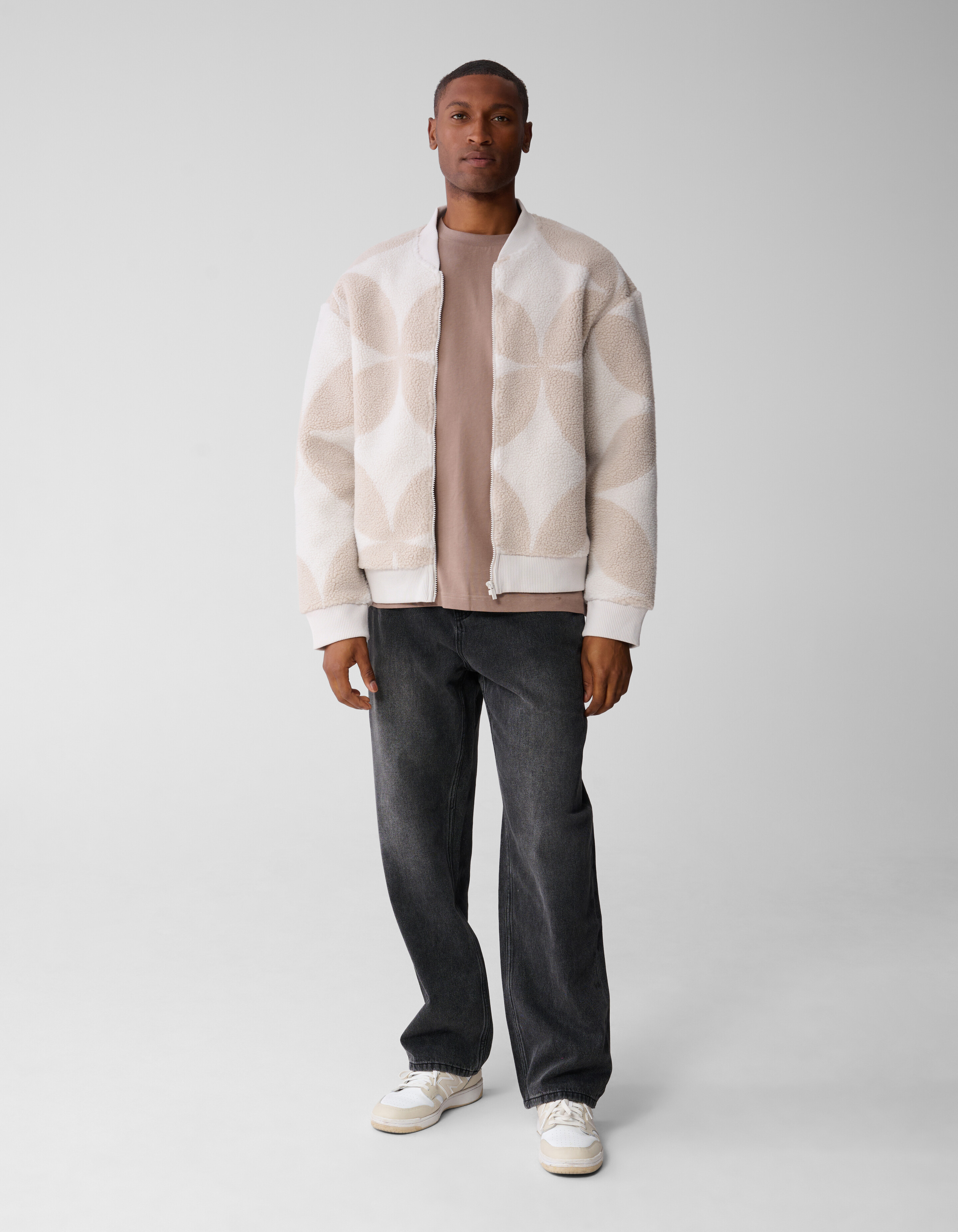 Teddy Logo Bomber Jas Gebroken Wit SHOEBY MEN