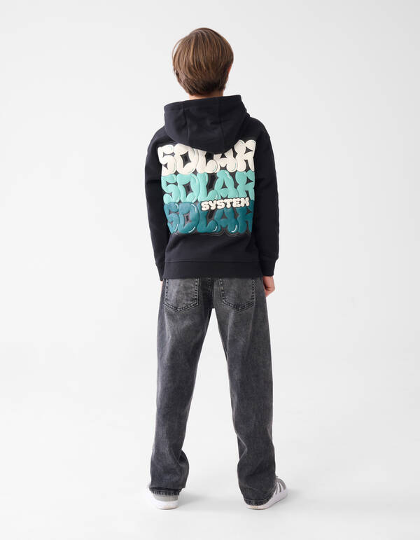Tekstprint Hoodie Zwart SHOEBY BOYS