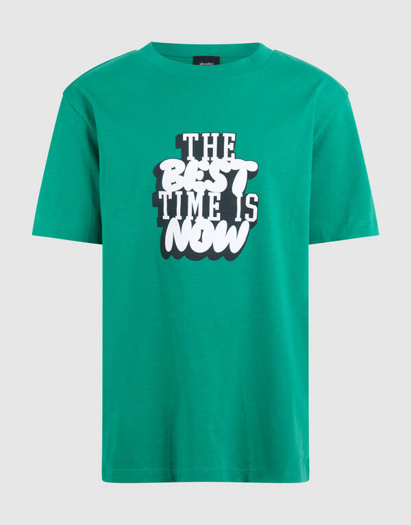 Time Artwork T-shirt Groen SHOEBY BOYS