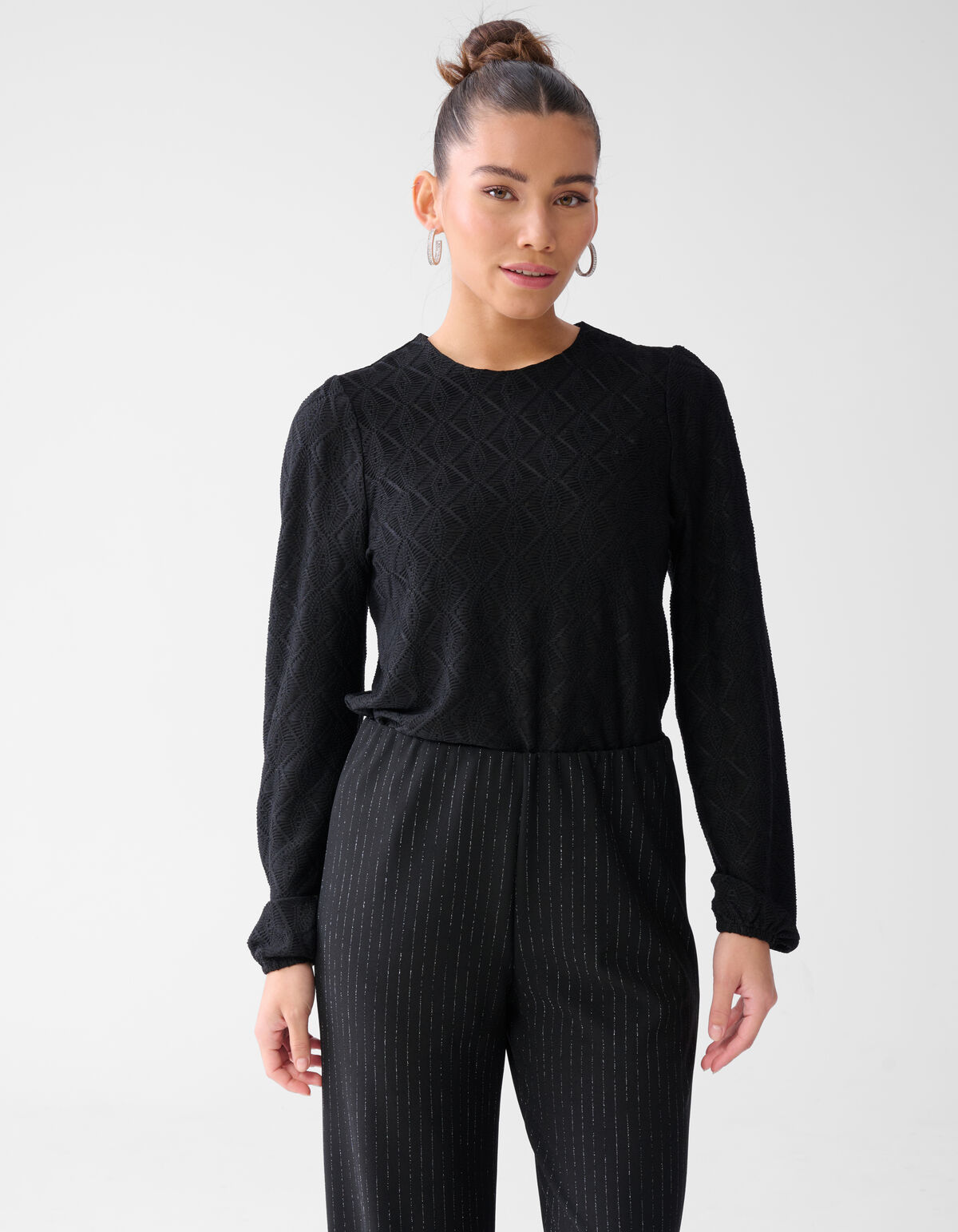 Swirl Structuur Top Zwart SHOEBY WOMEN