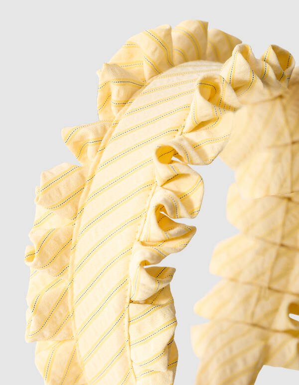 Ruffle Striped Haarband Geel SHOEBY ACCESSOIRES