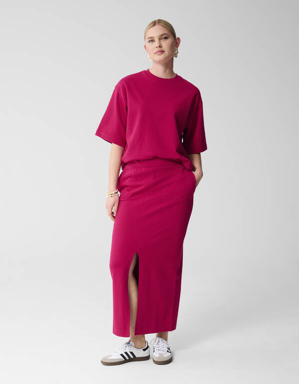 Maxi Sweat Rok Roze/Rood SHOEBY WOMEN