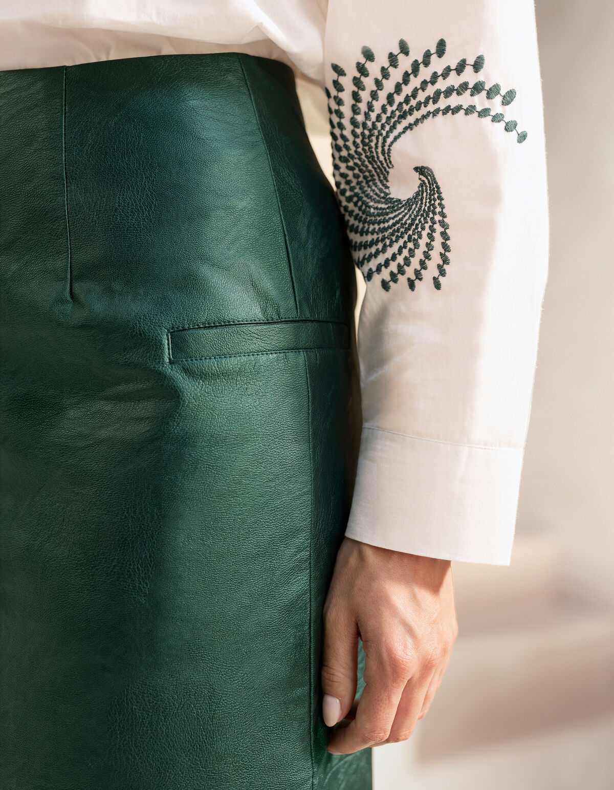 Metallic Maxi Rok Groen By Mieke SHOEBY WOMEN