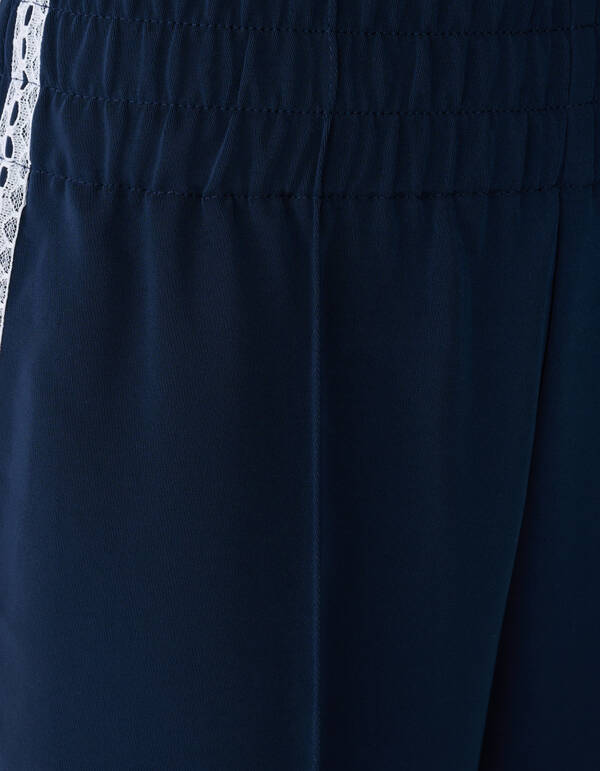 Kanten Wide Leg Broek Donkerblauw SHOEBY WOMEN