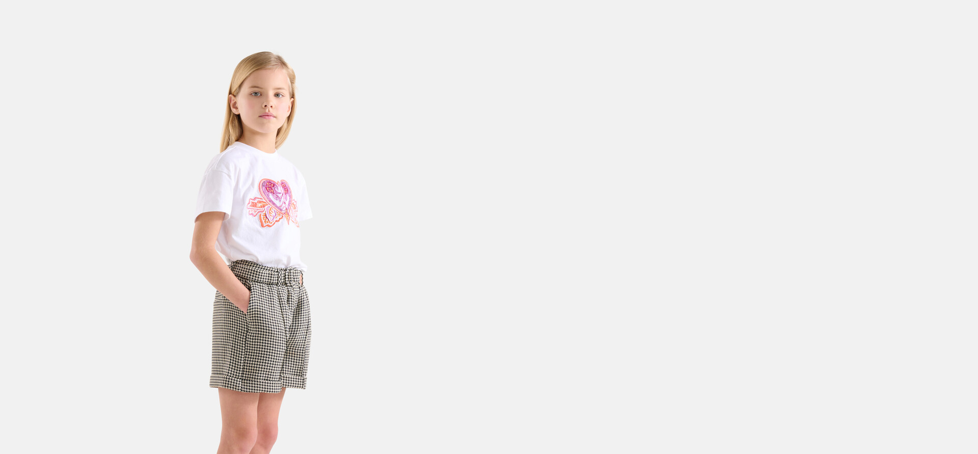 Pied-De-Poule Short Zwart/Wit SHOEBY GIRLS