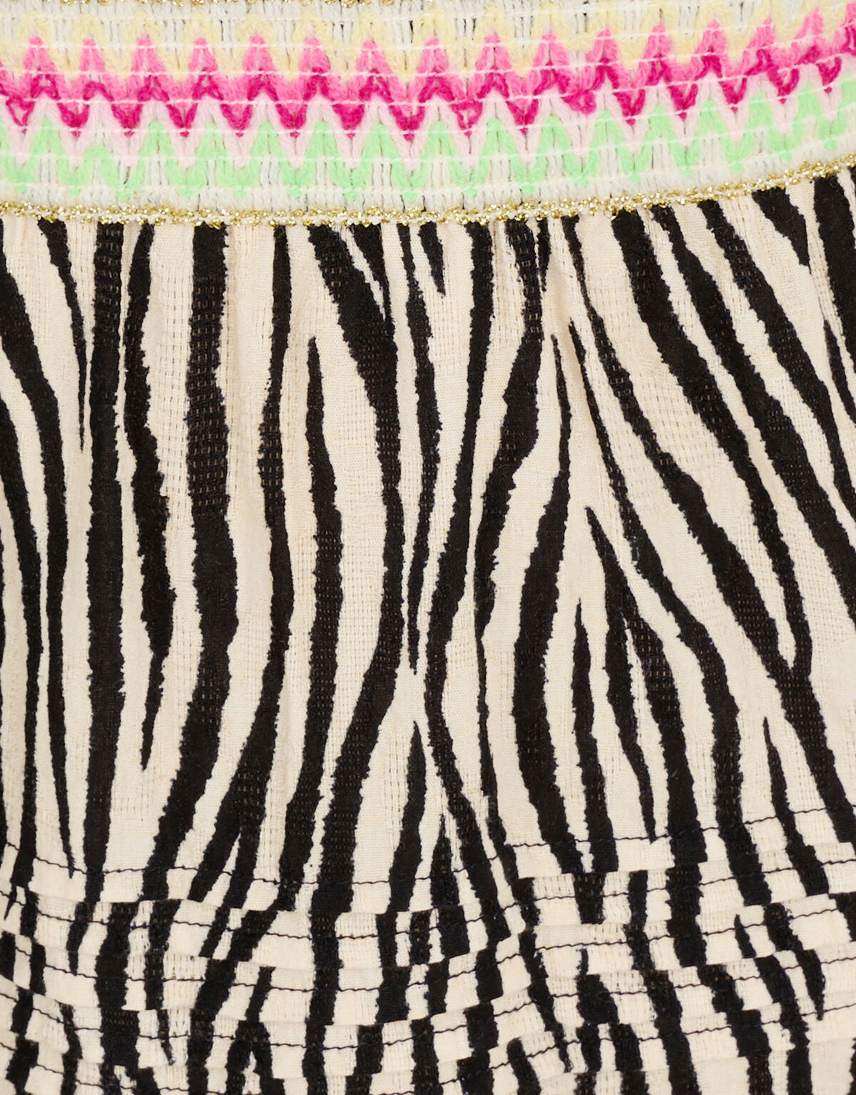 Zebra Print Jurk Zwart/Gebroken Wit SHOEBY GIRLS