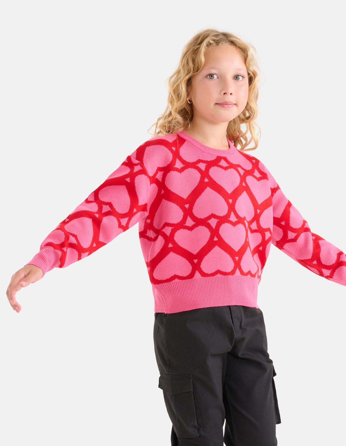 Printed Jacquard Trui Roze SHOEBY GIRLS