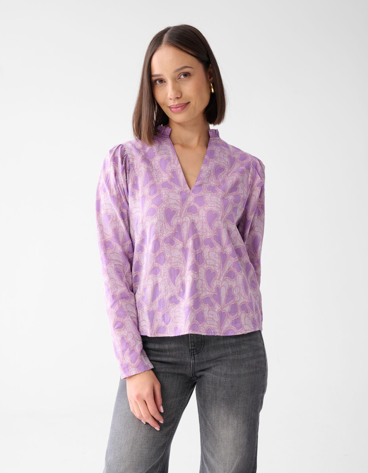 Lurex Heart Blouse Paars SHOEBY WOMEN