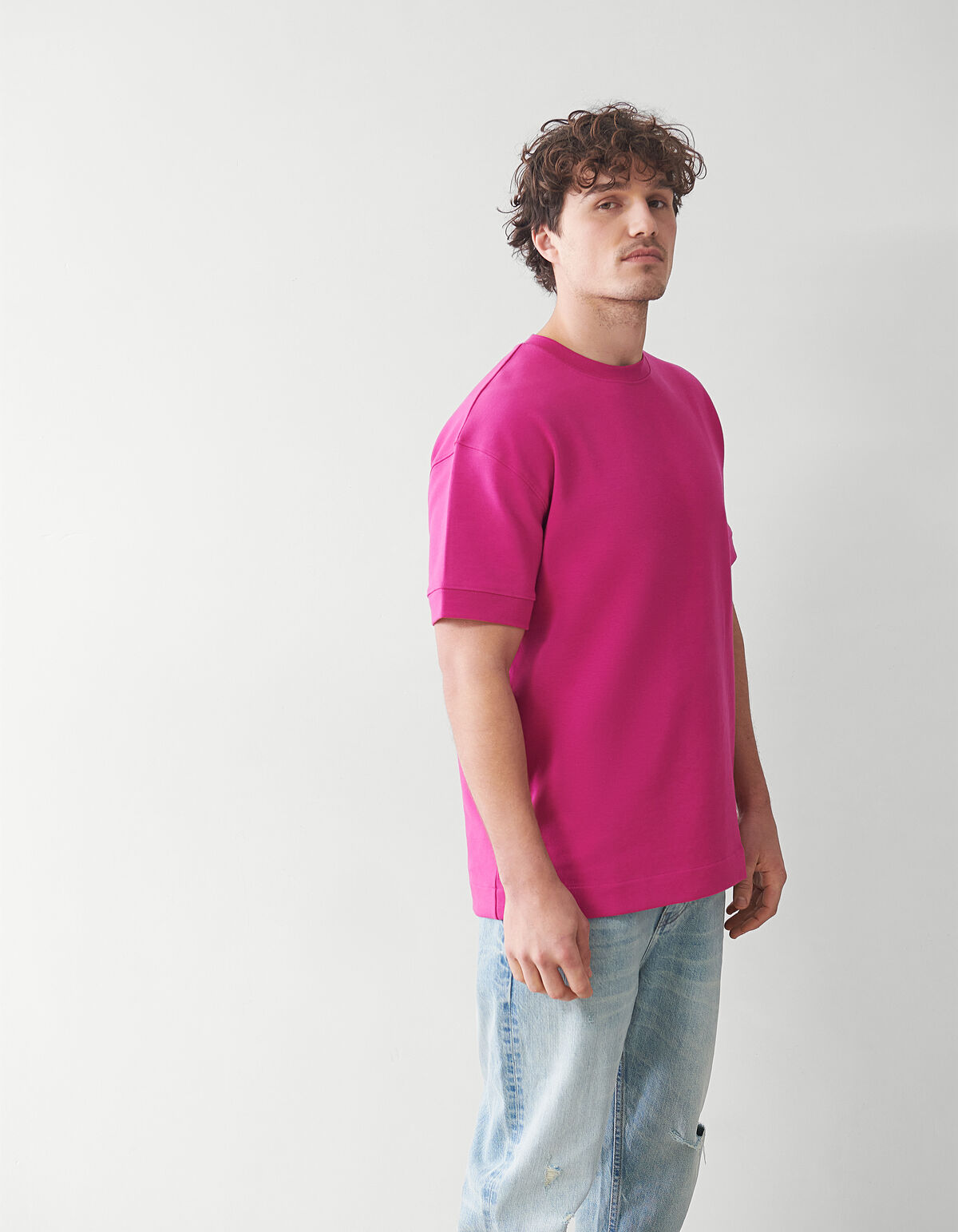 Relaxed Fit T-shirt Donkerroze SHOEBY MEN