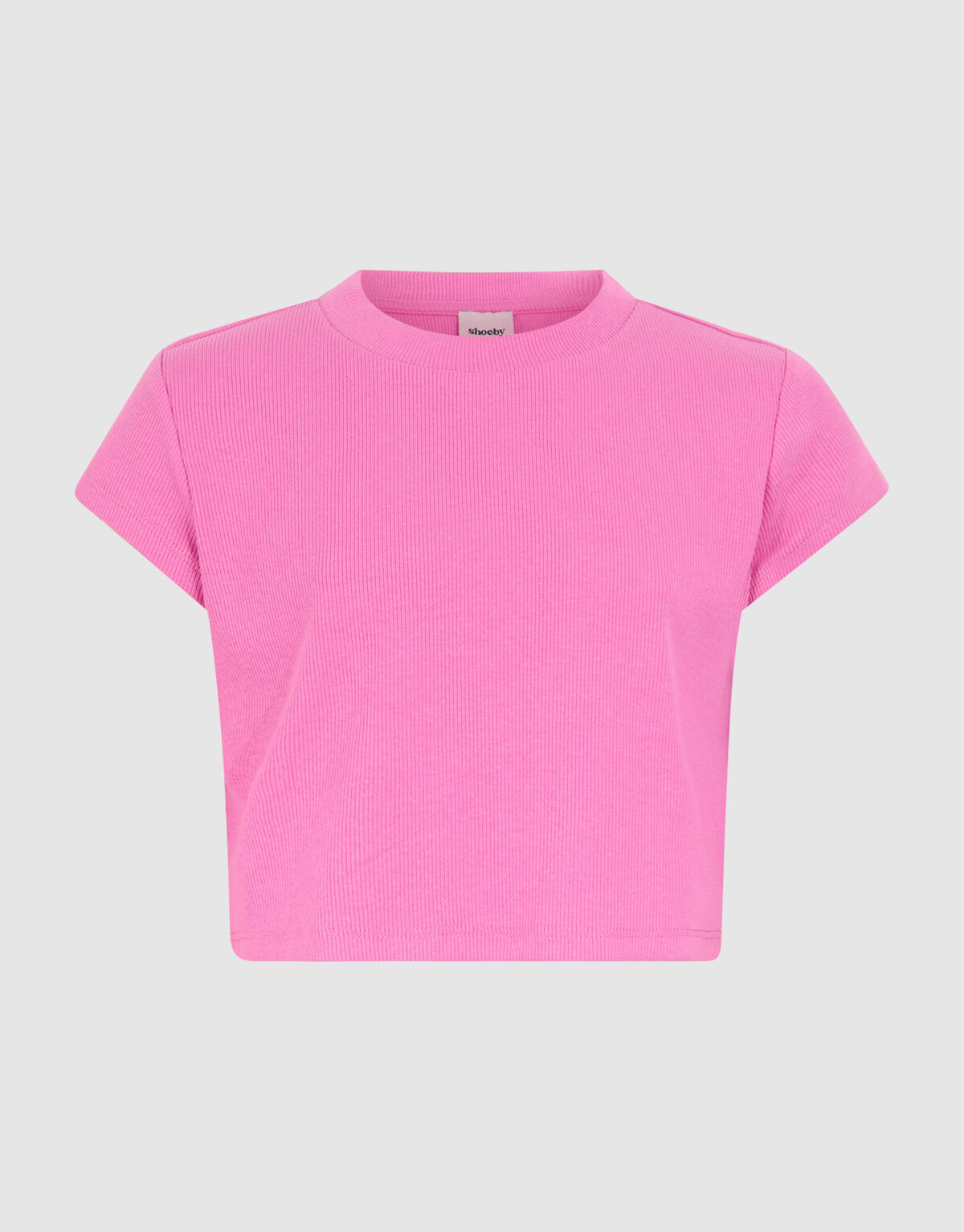 Rib Crop Top Roze SHOEBY GIRLS