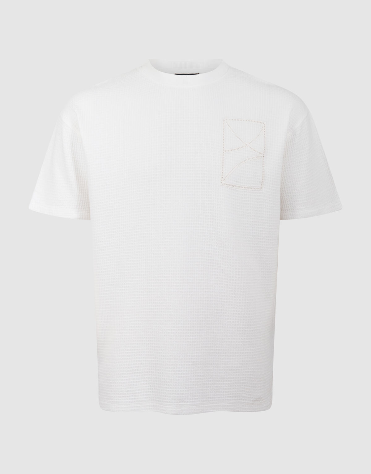 Waffle Embroidery T-shirt Wit SHOEBY MEN