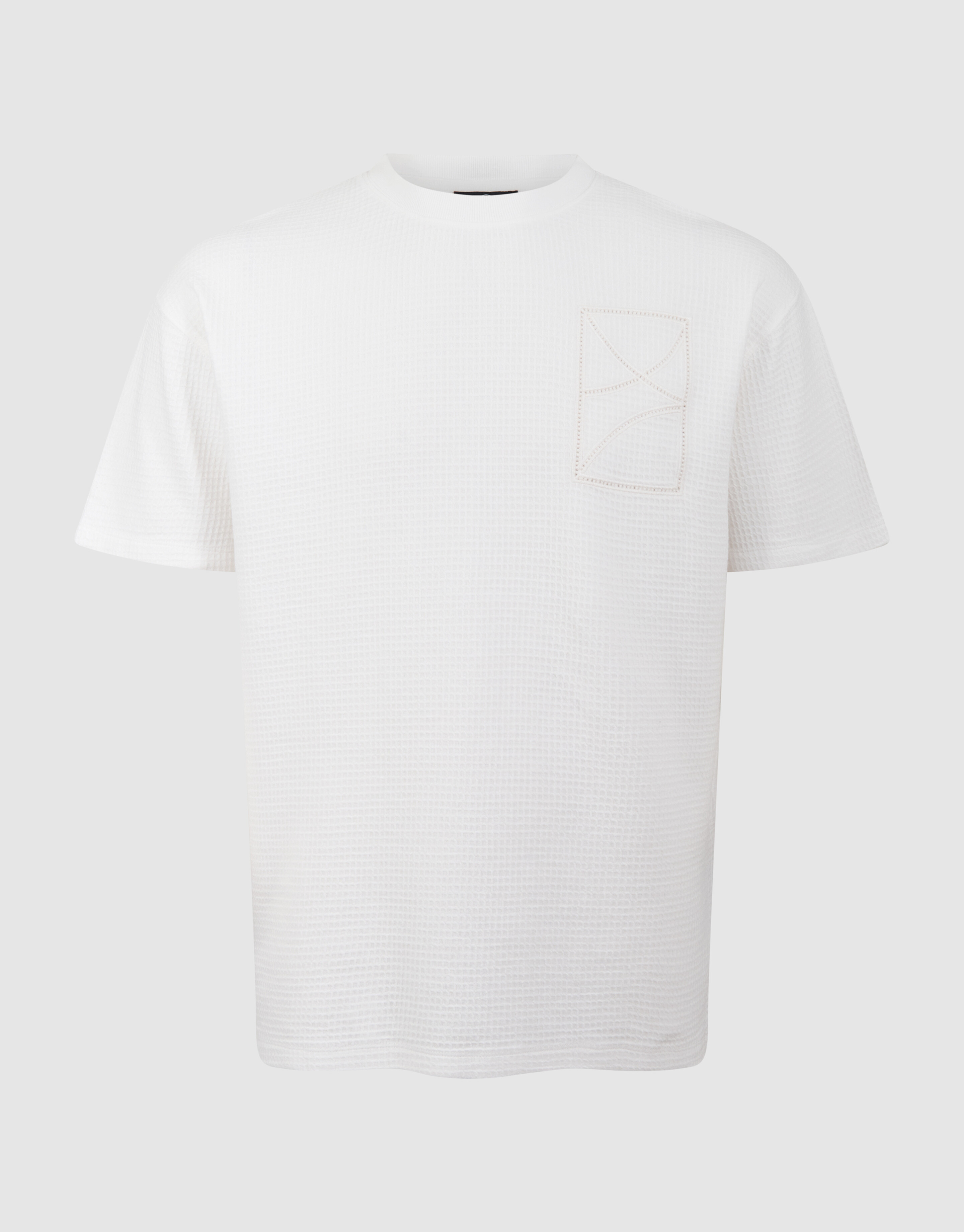 Waffle Embroidery T-shirt Wit SHOEBY MEN