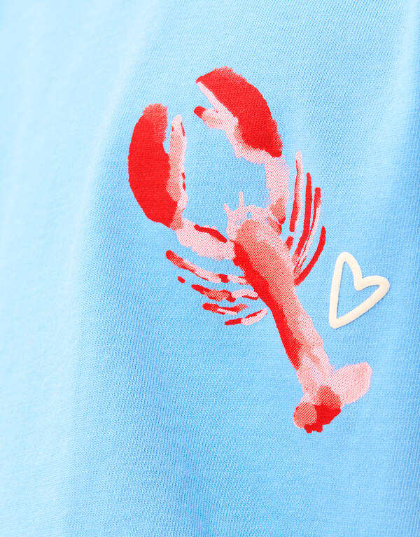 Kreeft Artwork T-shirt Lichtblauw SHOEBY GIRLS