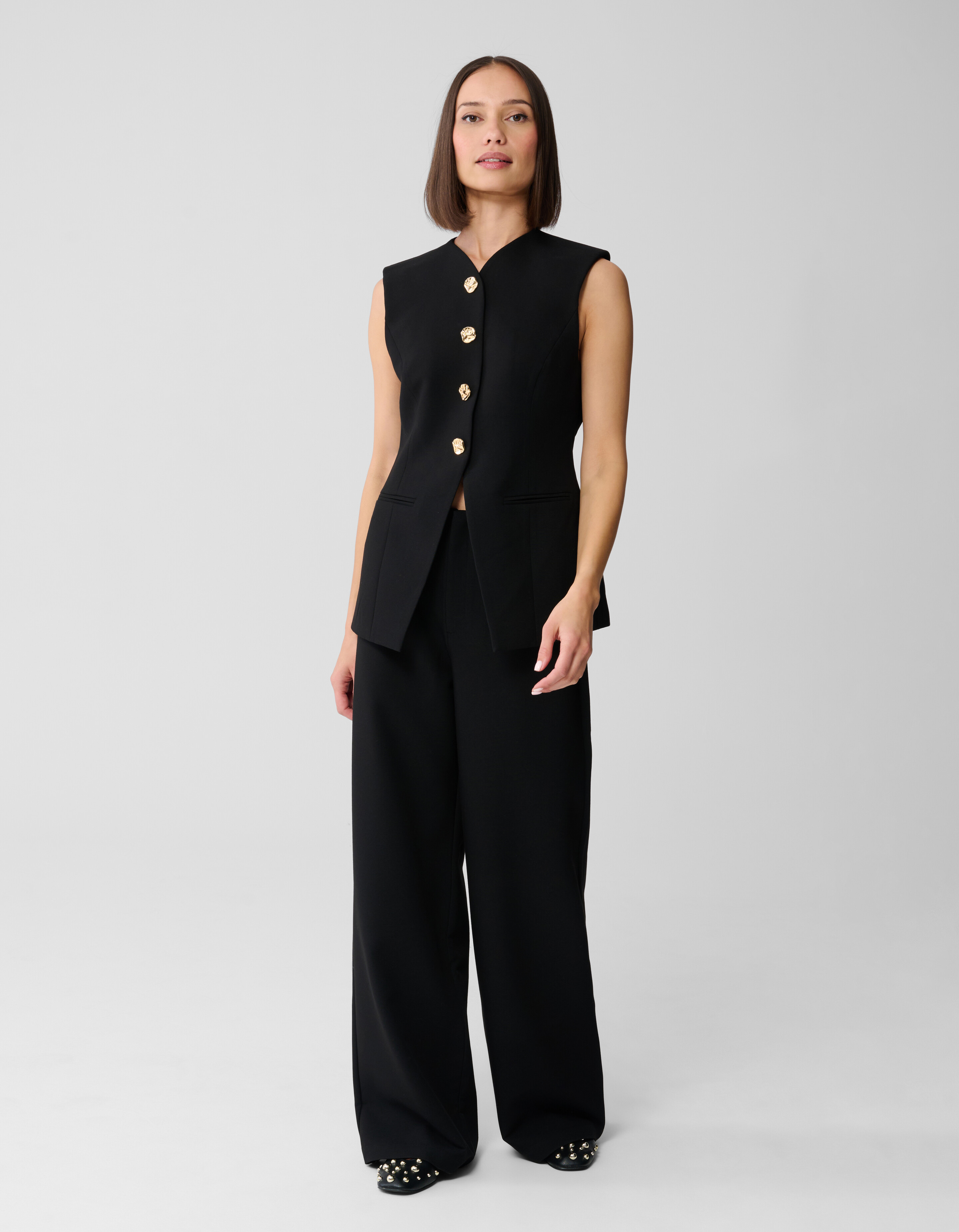 Wide Leg Broek Zwart SHOEBY WOMEN