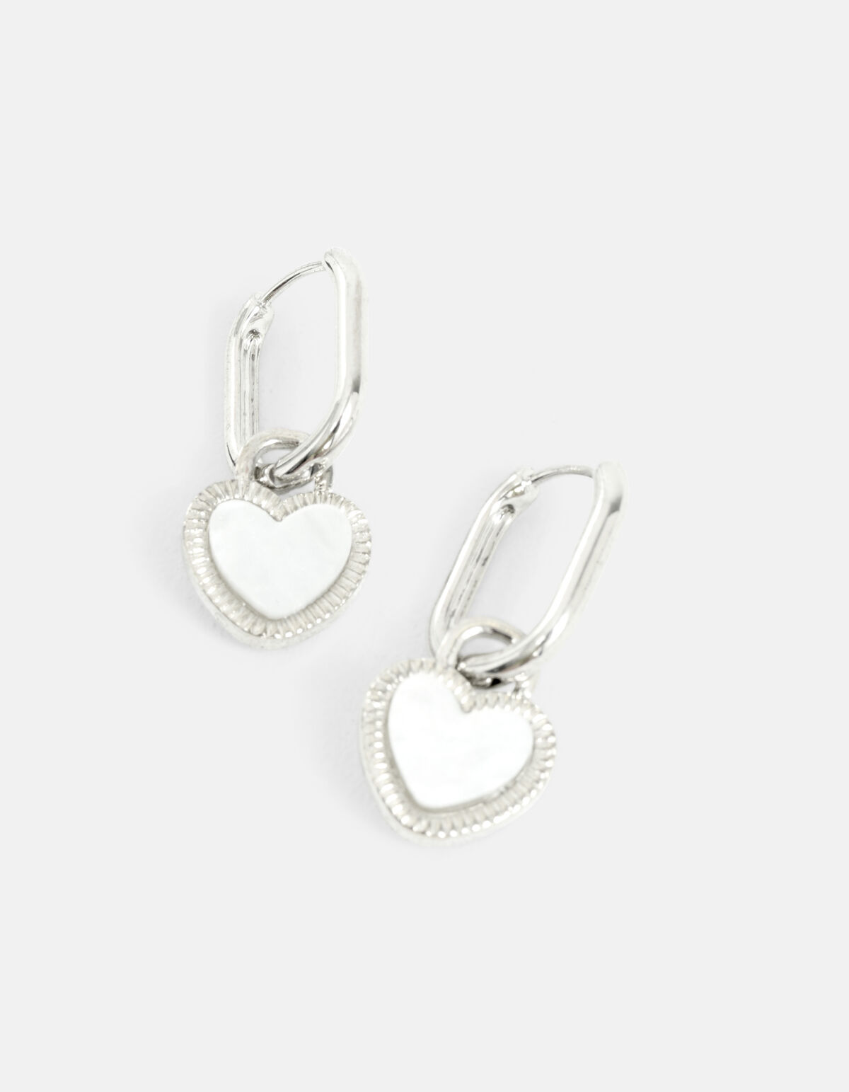Two Colored Heart Oorbellen Zilver SHOEBY ACCESSOIRES