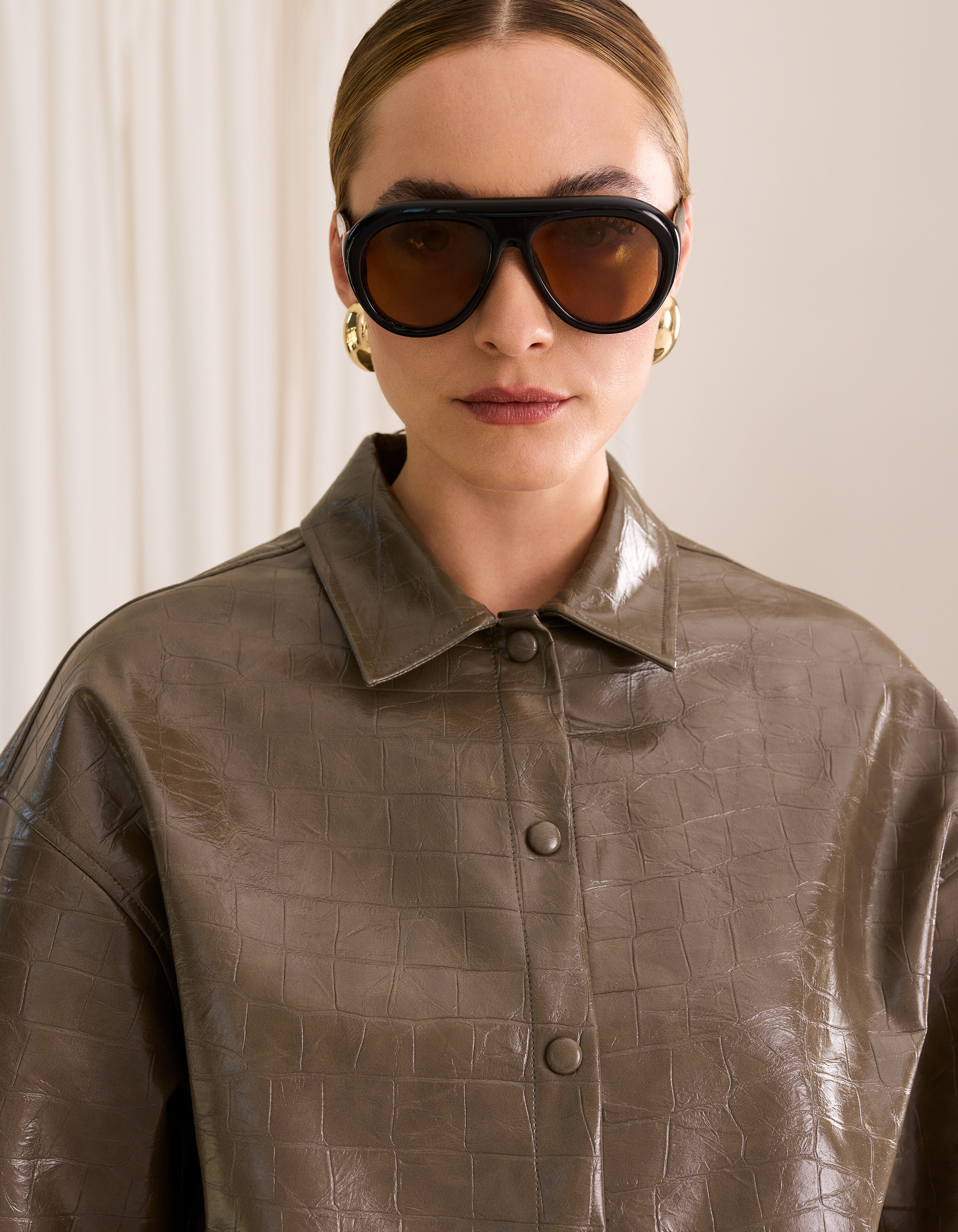 Croco Blouse Donkergroen By Mieke SHOEBY WOMEN
